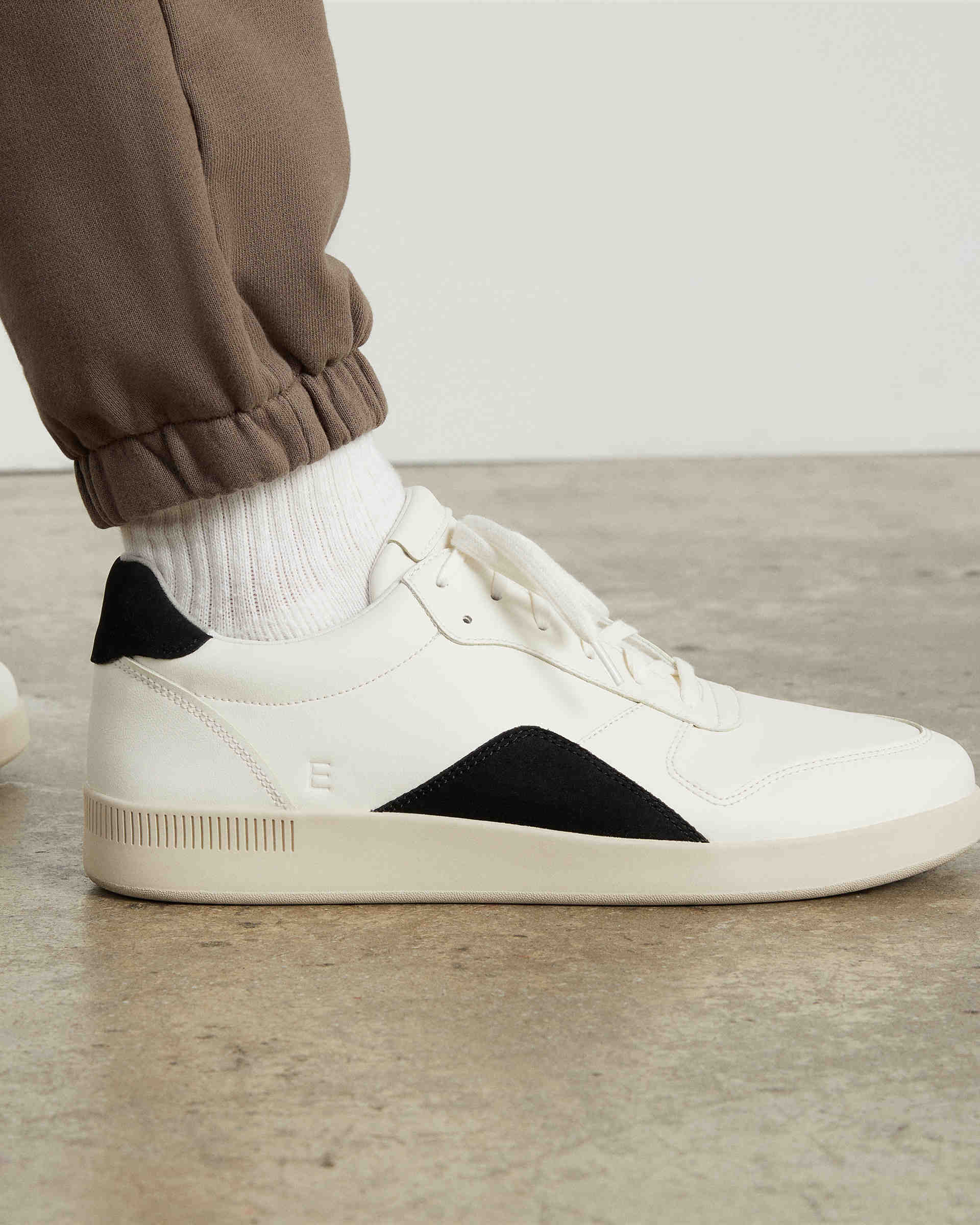 The ReLeather® Court Sneaker Off White / Black Everlane
