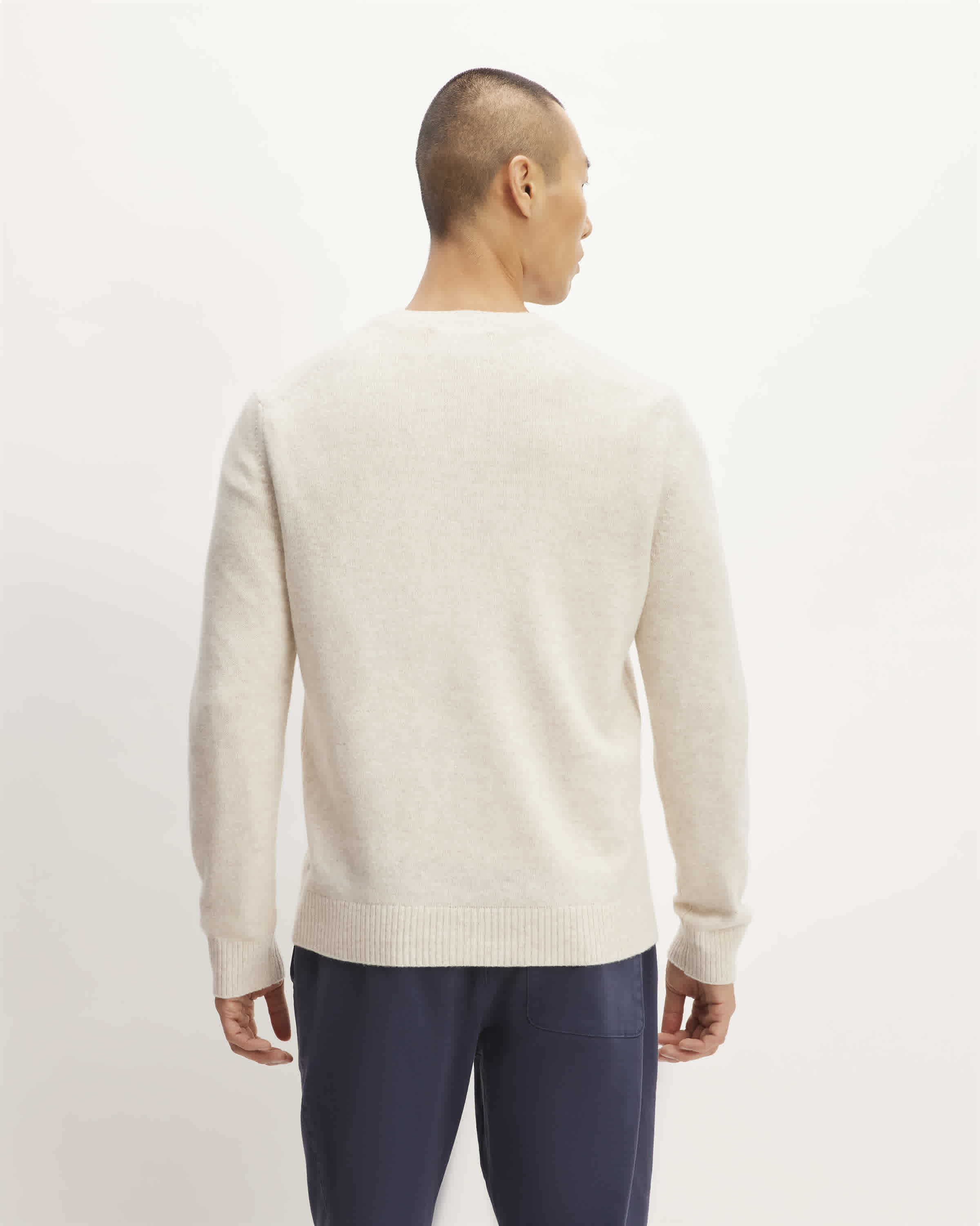 The Premium Merino Crew Neck Sweater Heathered Oat Everlane