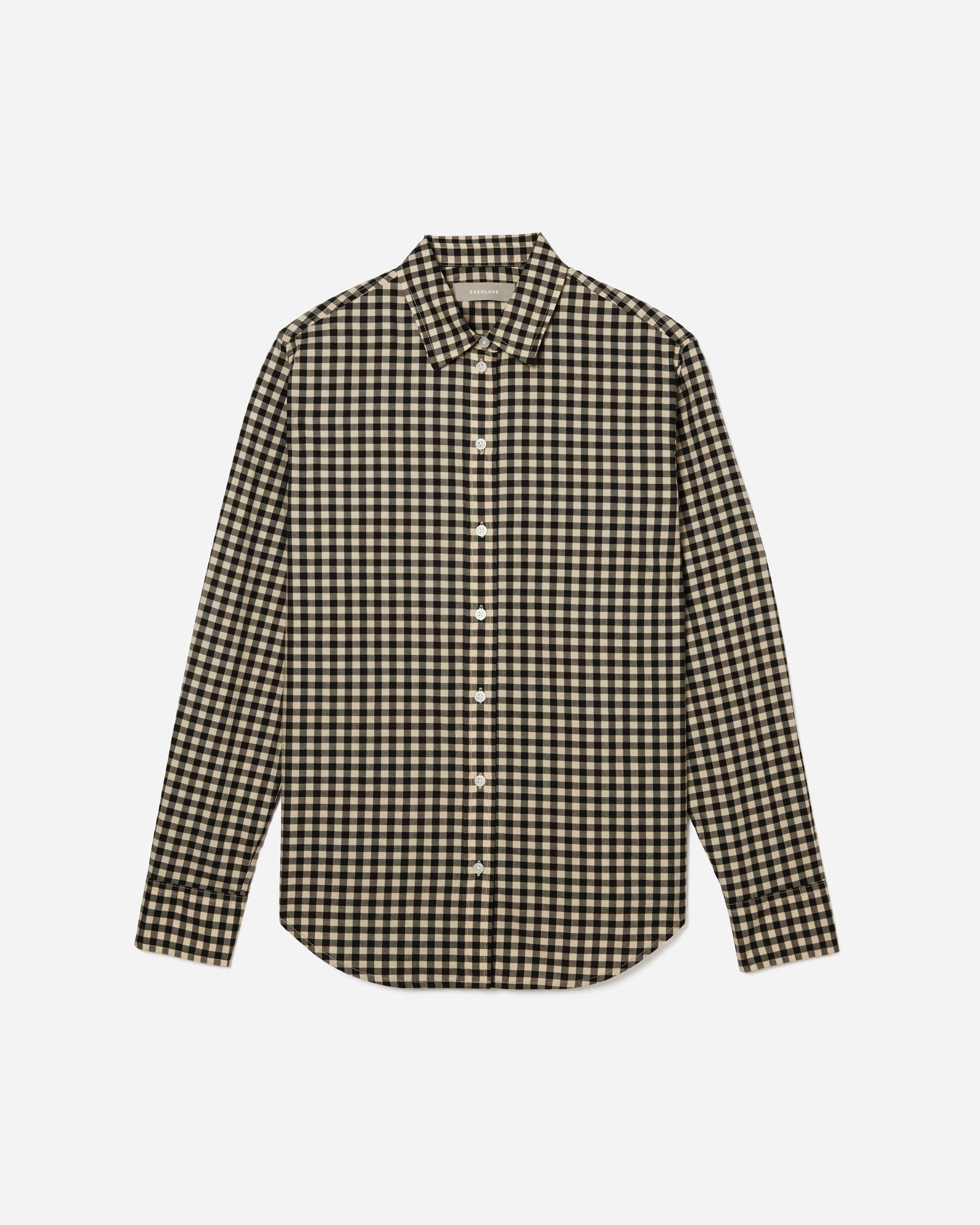 The Silky Cotton Relaxed Shirt Black / Canvas Gingham – Everlane