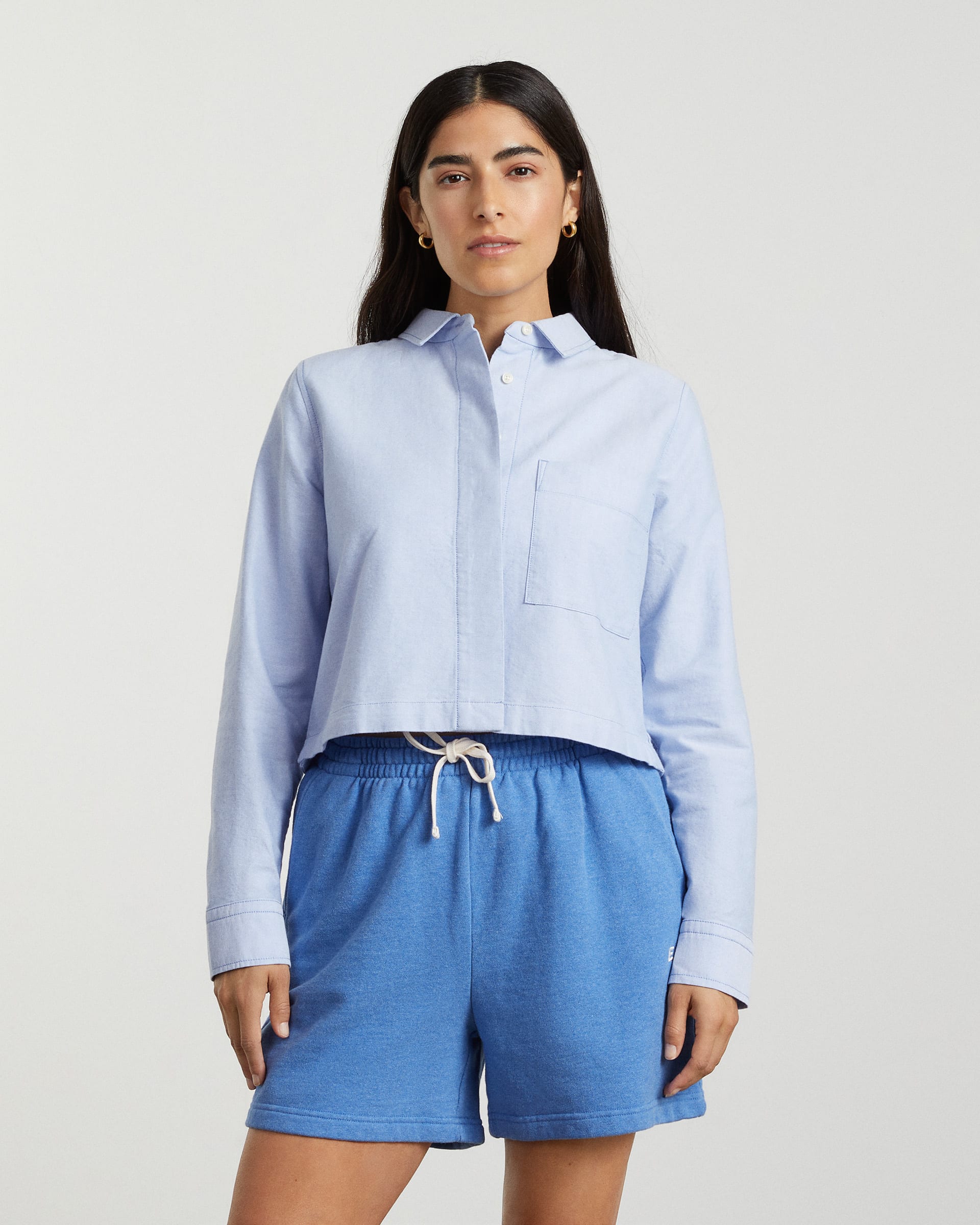 The Cropped Oxford Light Blue – Everlane