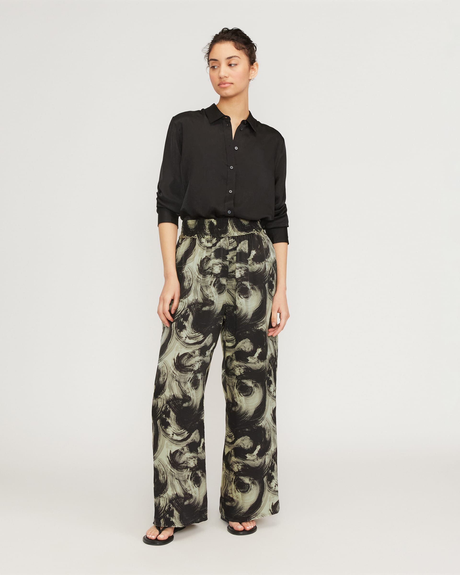 Yellow Soft Organza Satin Pant Straight