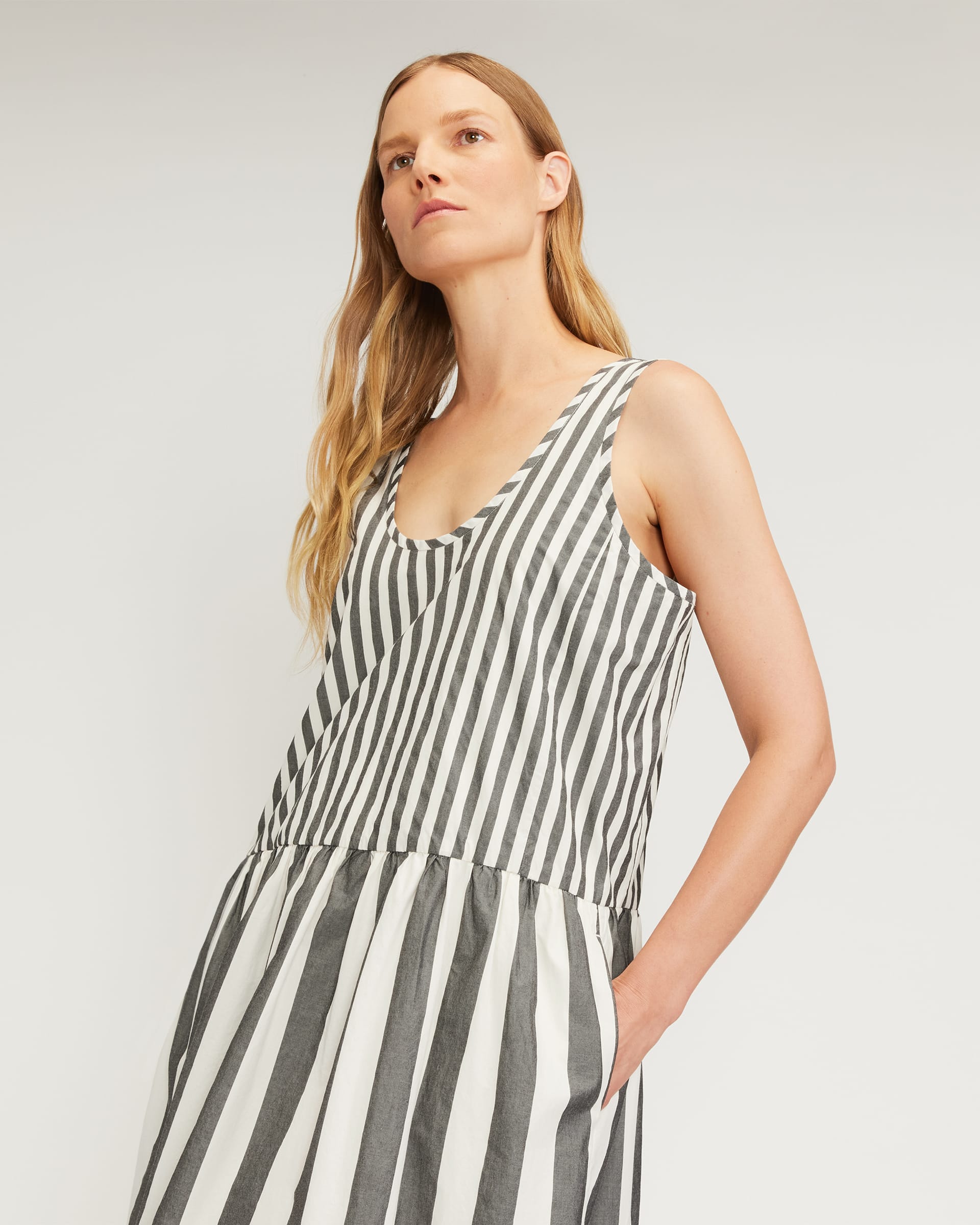 The Poplin Summer Dress Bone / Black – Everlane
