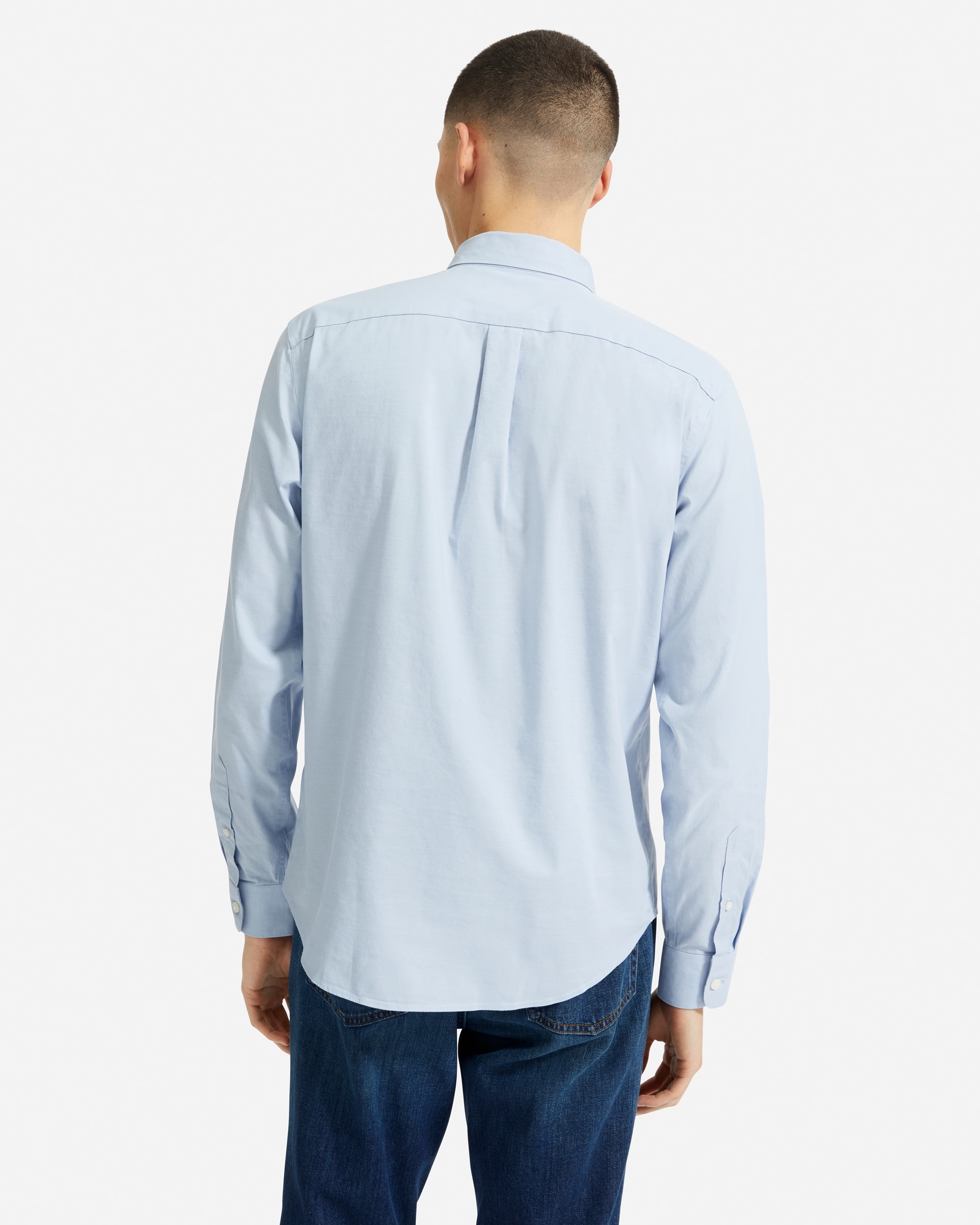The Standard Fit Performance Air Oxford Long-Sleeve Shirt Blue – Everlane