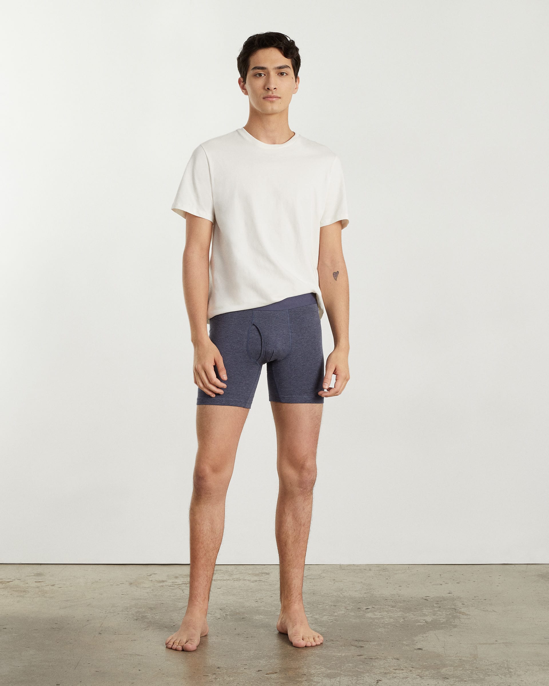 The Supima® Longer Boxer Brief | Uniform Heather Blue – Everlane