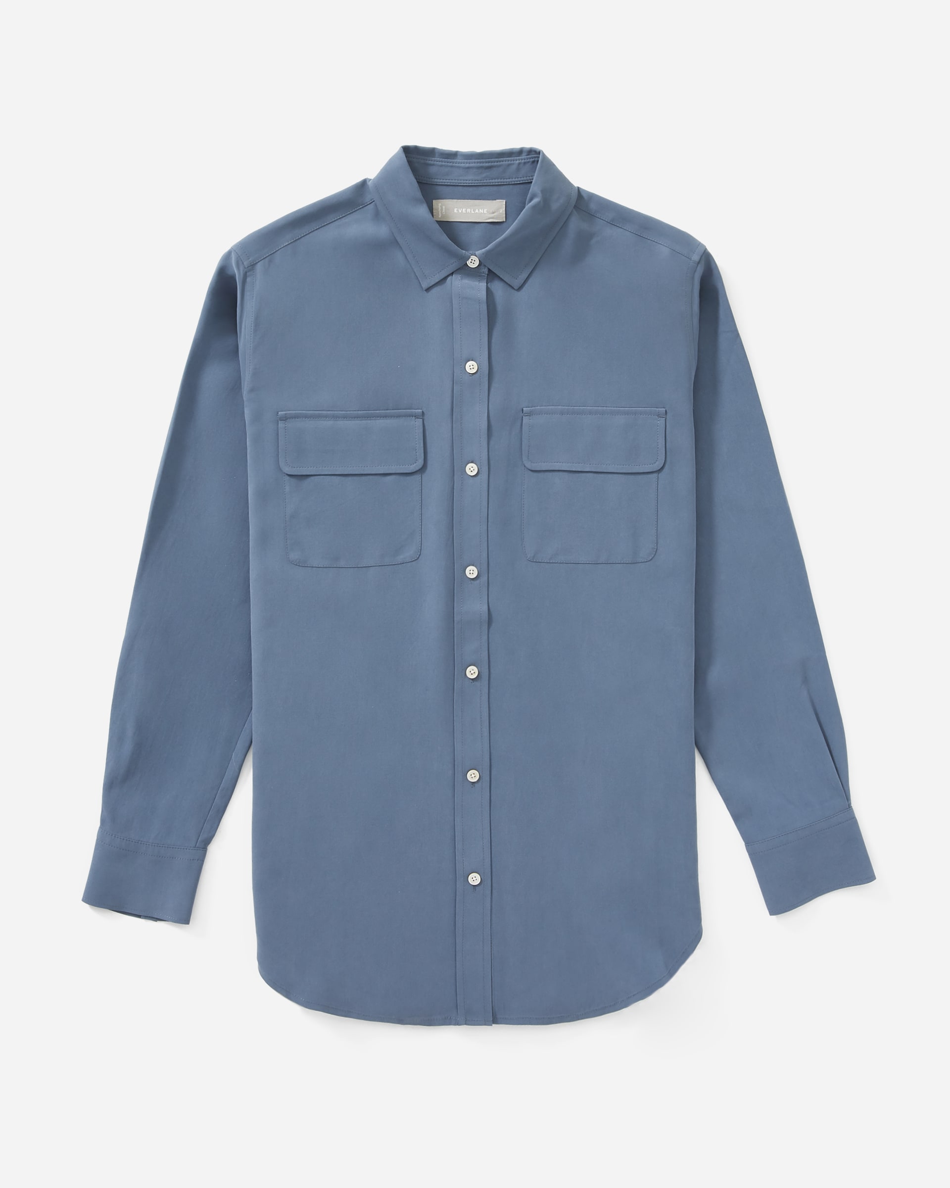 The Washable Silk Relaxed Shirt Blue-Grey – Everlane