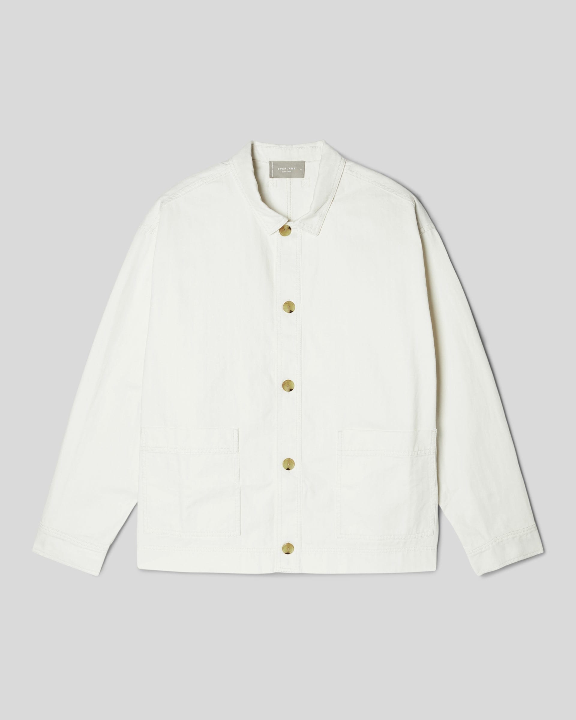 The Organic Cotton Herringbone Utility Jacket Bone Everlane