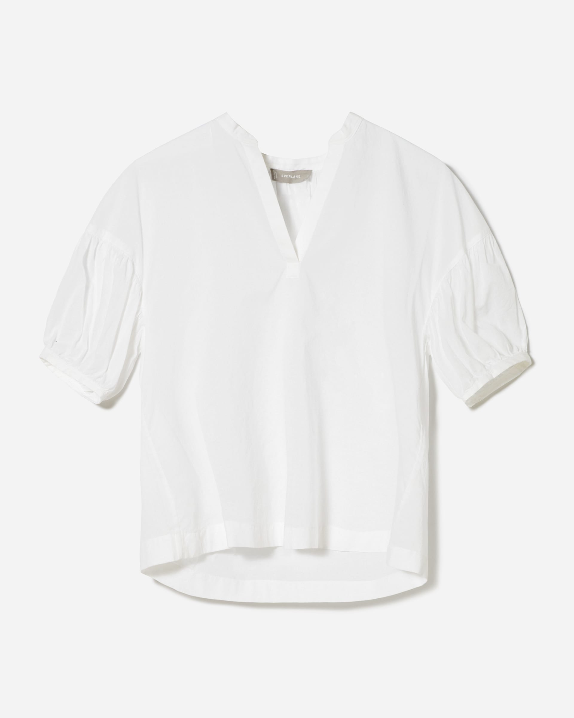 The Split-Neck Puff-Sleeve Air Shirt White – Everlane