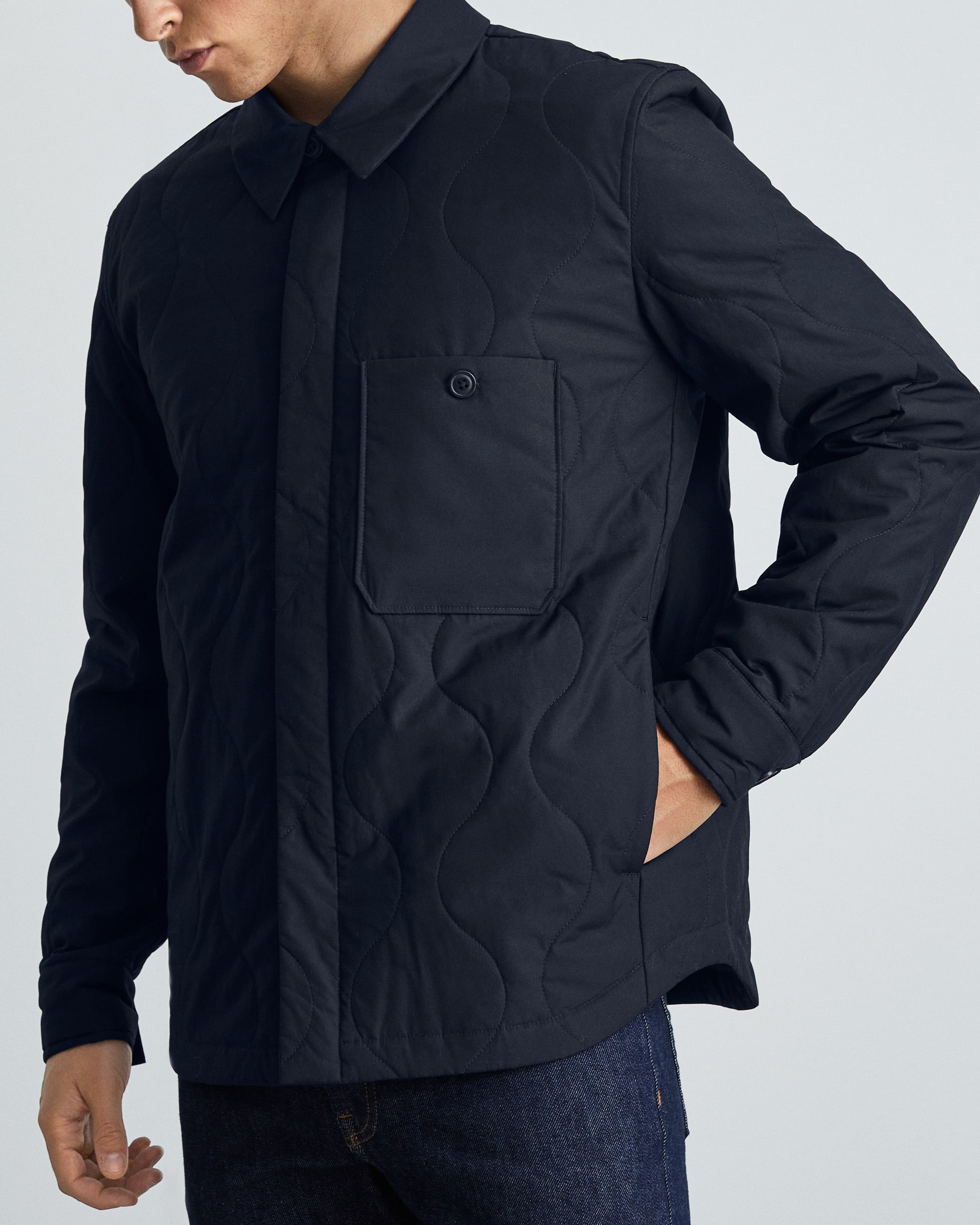 The ReNew Quilted Liner Jacket Deep Navy Everlane