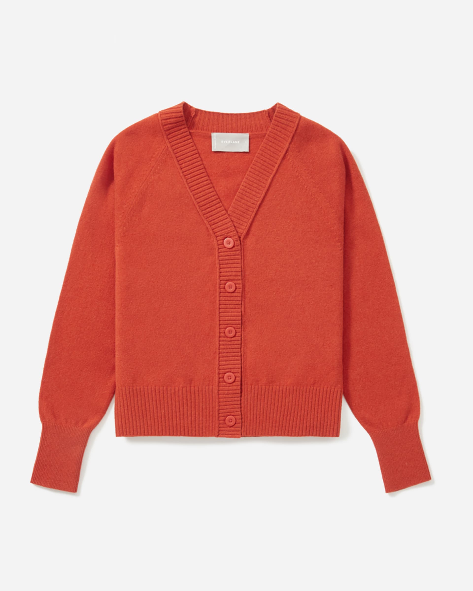 The ReCashmere Varsity Cardigan Rust Everlane