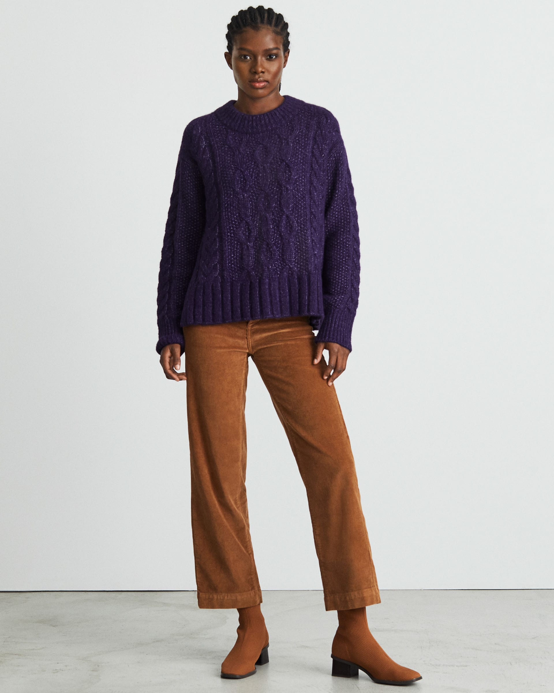 The Cloud Cable-Knit Crew Ink – Everlane