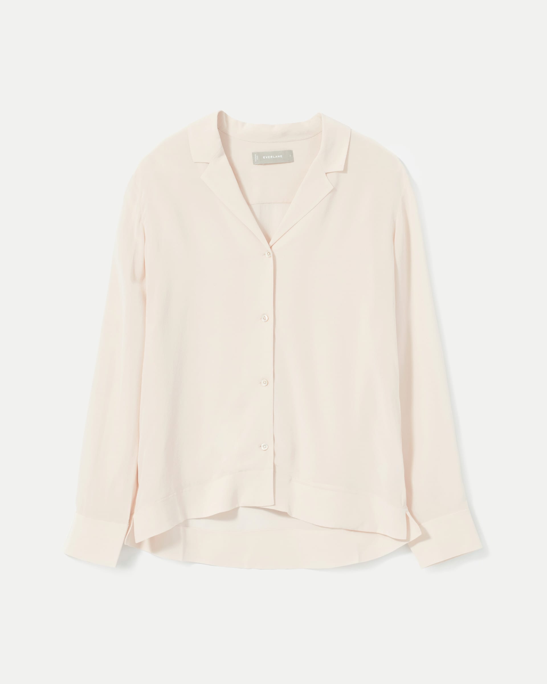 The Clean Silk Notch Shirt Pale Pink – Everlane