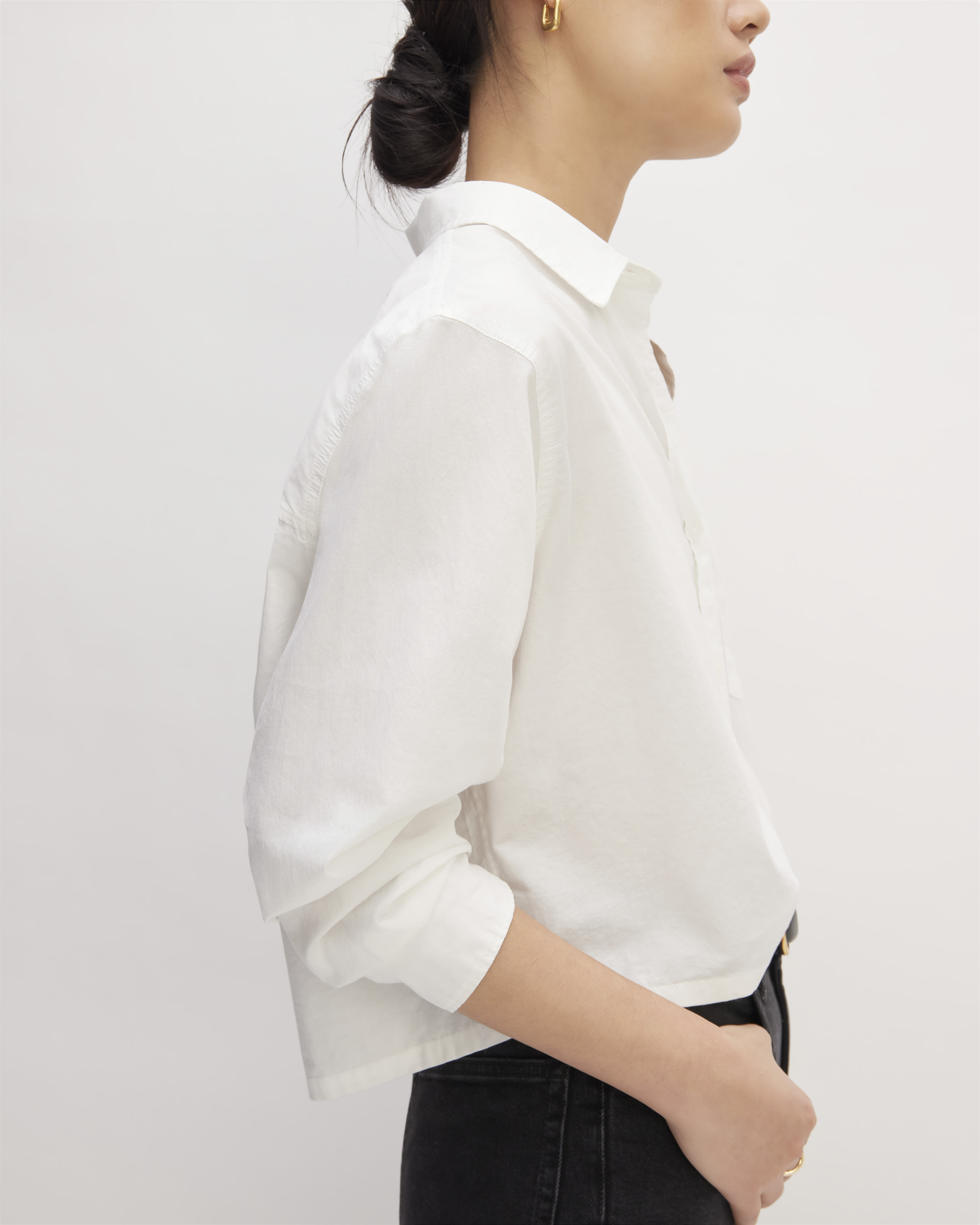 The Silky Cotton Way-Short Shirt White – Everlane