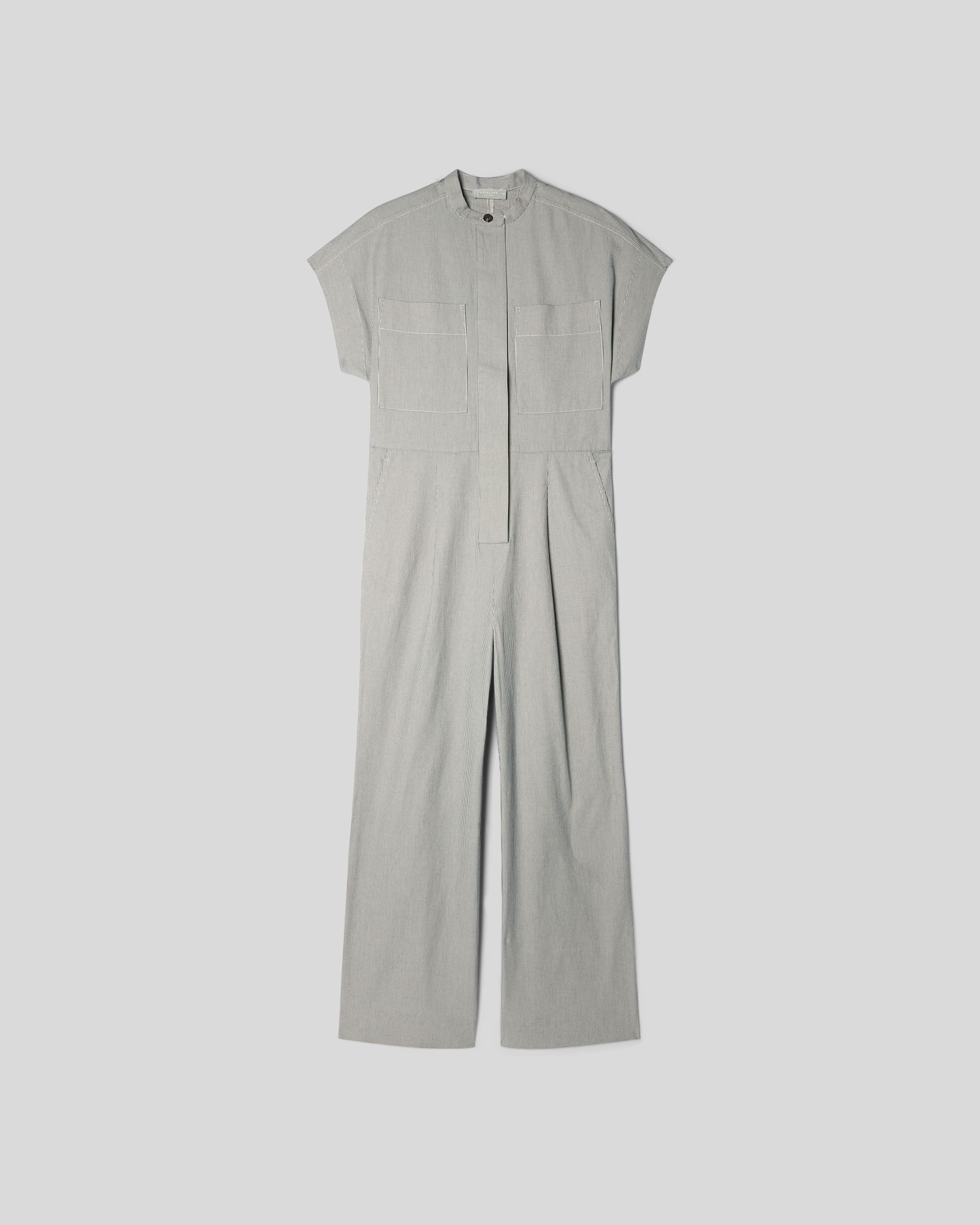 The Easy Workwear Jumpsuit Canvas Tan / Navy Everlane