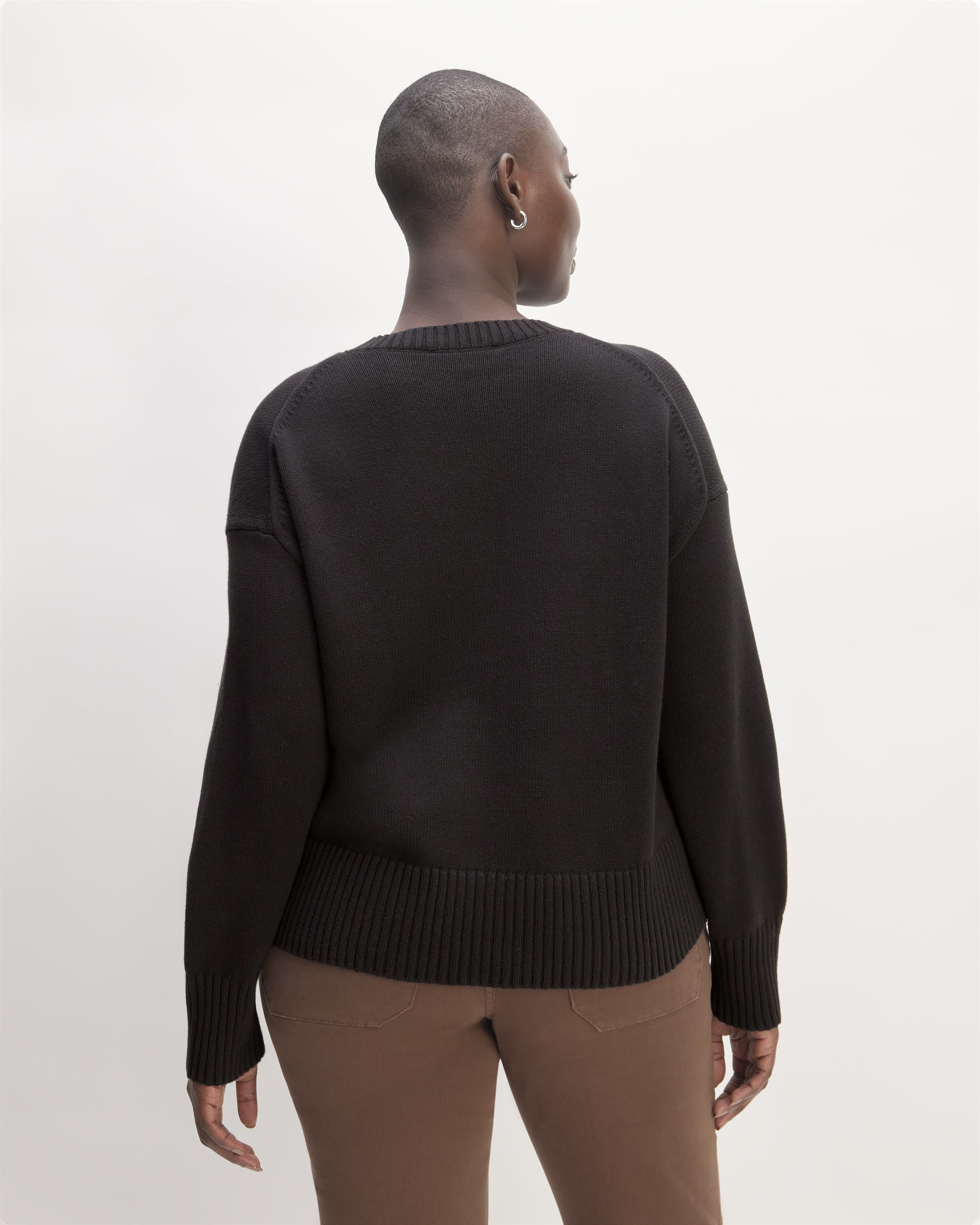 The Organic Cotton Crew Sweater Black – Everlane