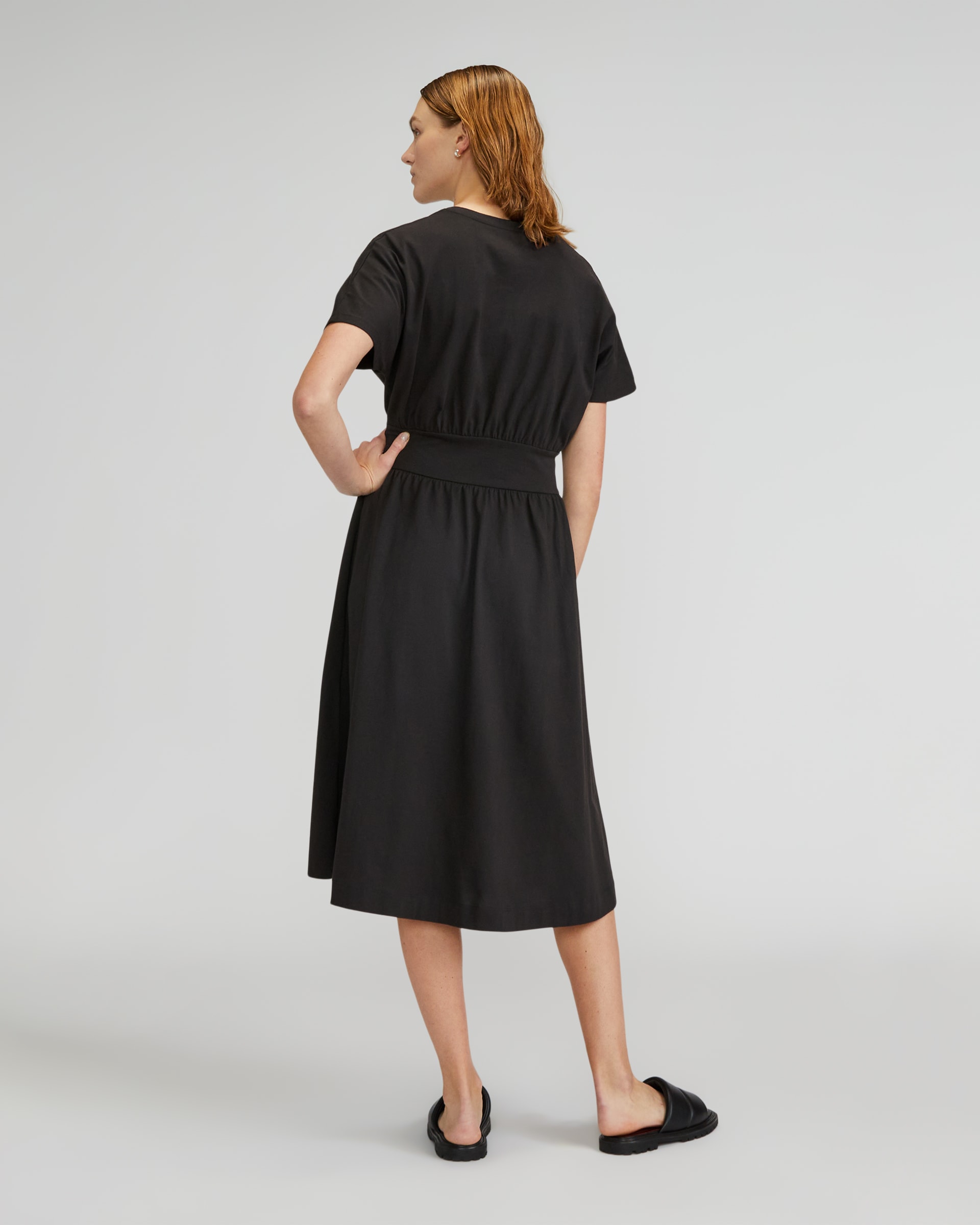 The Organic Cotton Waisted Dress Black – Everlane