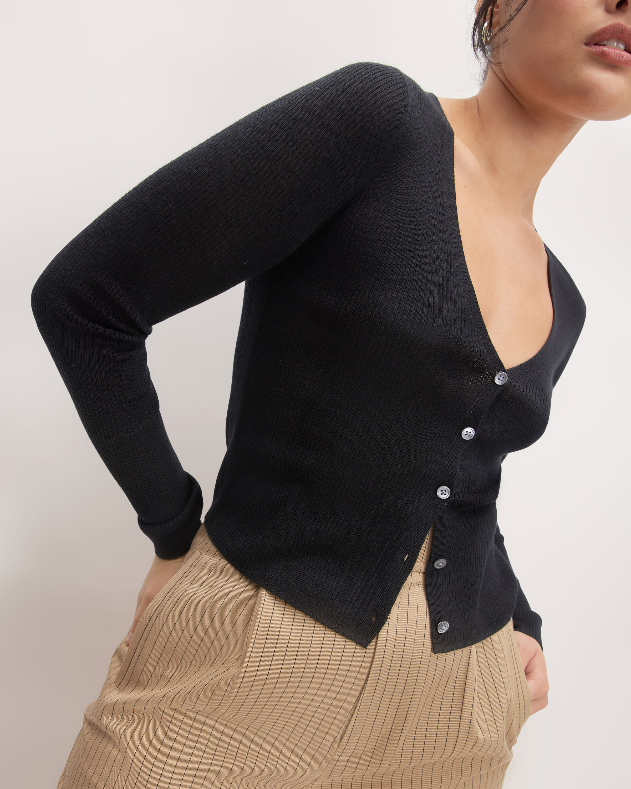 Mini Ribbed Merino Cardigan