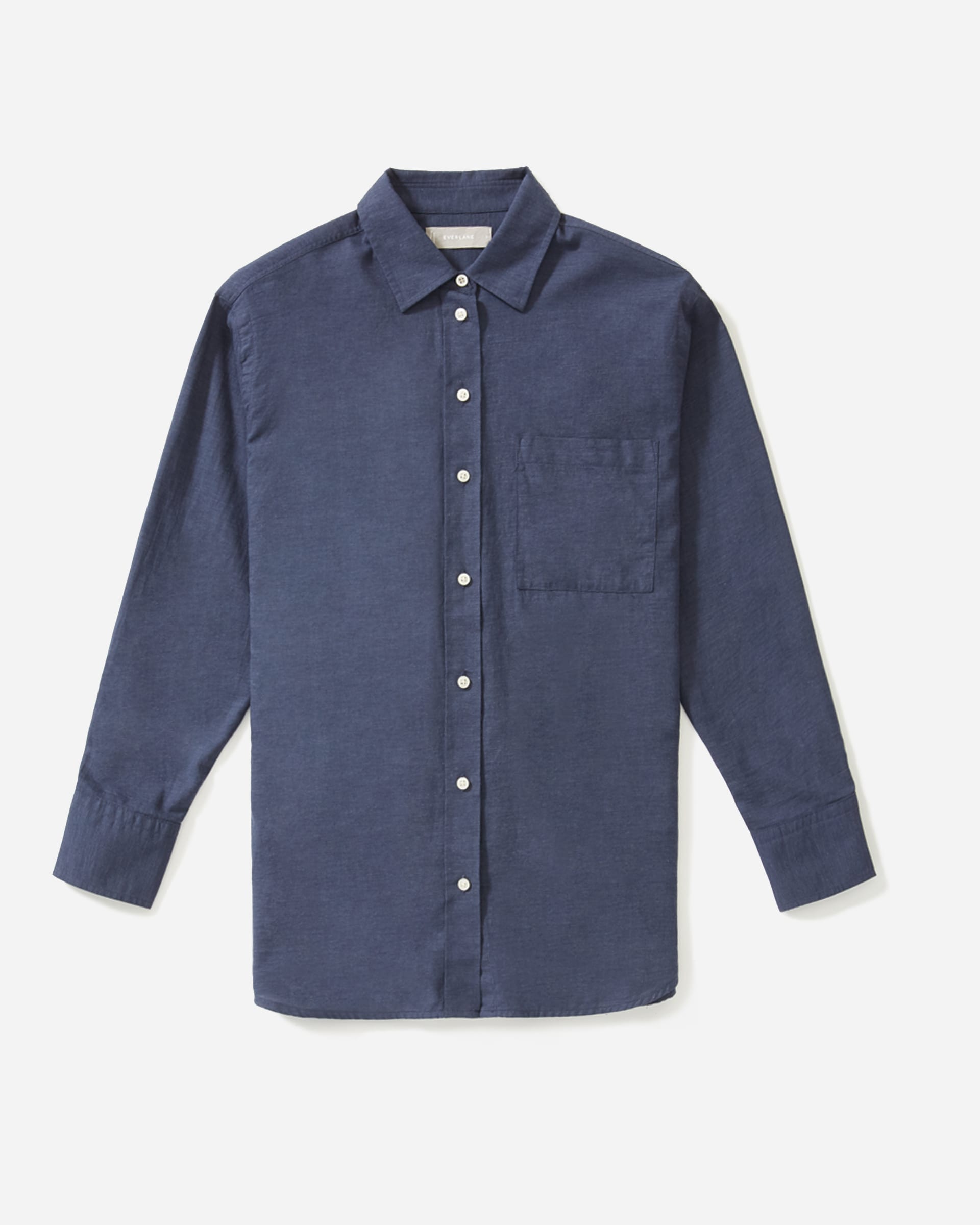 The Lightweight Flannel Oversized Shirt Heathered Navy – Everlane