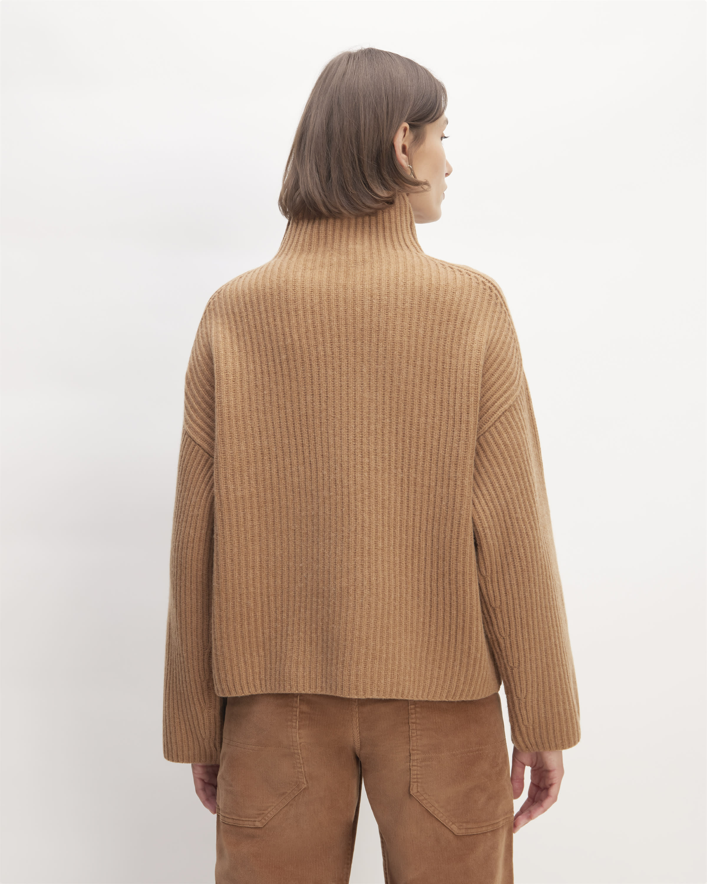 The Felted Merino Funnel-Neck Pullover Deep Camel – Everlane
