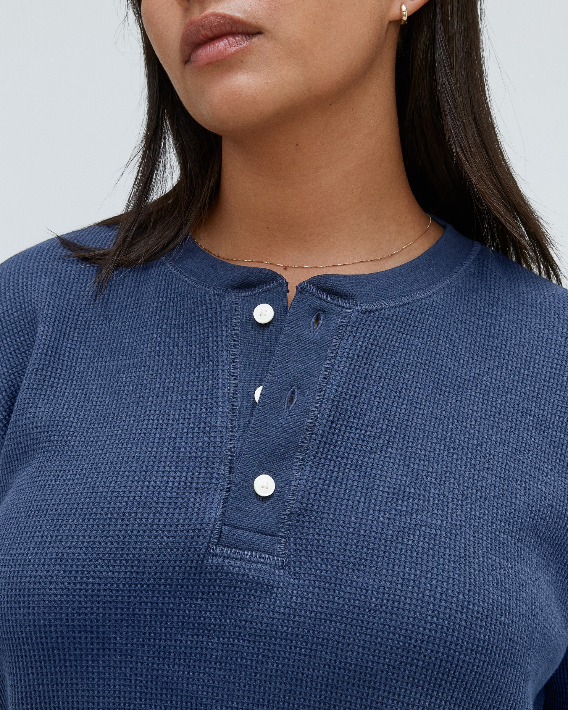 Corridor Waffle Henley in Navy main image 1