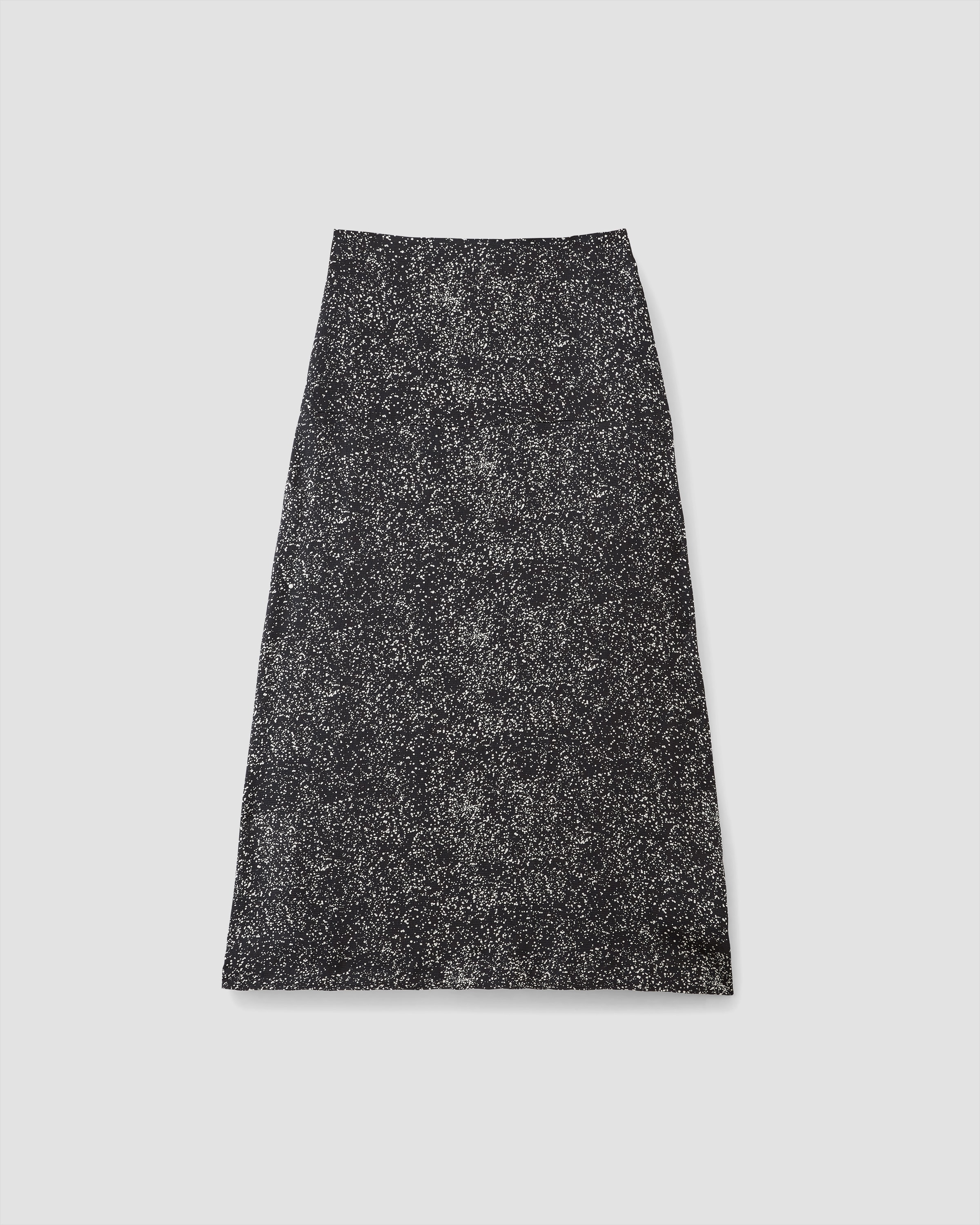 The Hammered Satin Slip Skirt Black Moonsplatter – Everlane