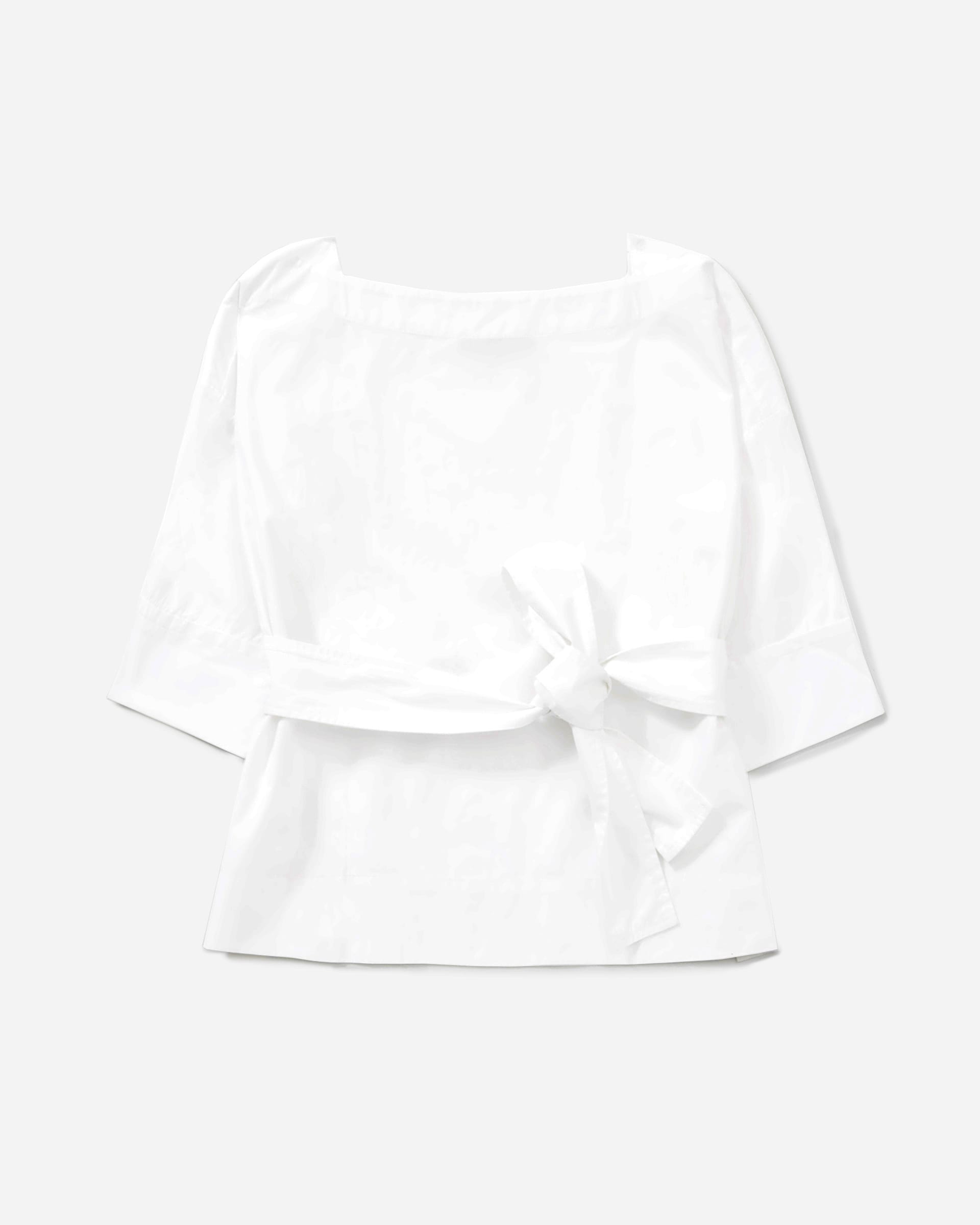 The Poplin Belted Top White – Everlane