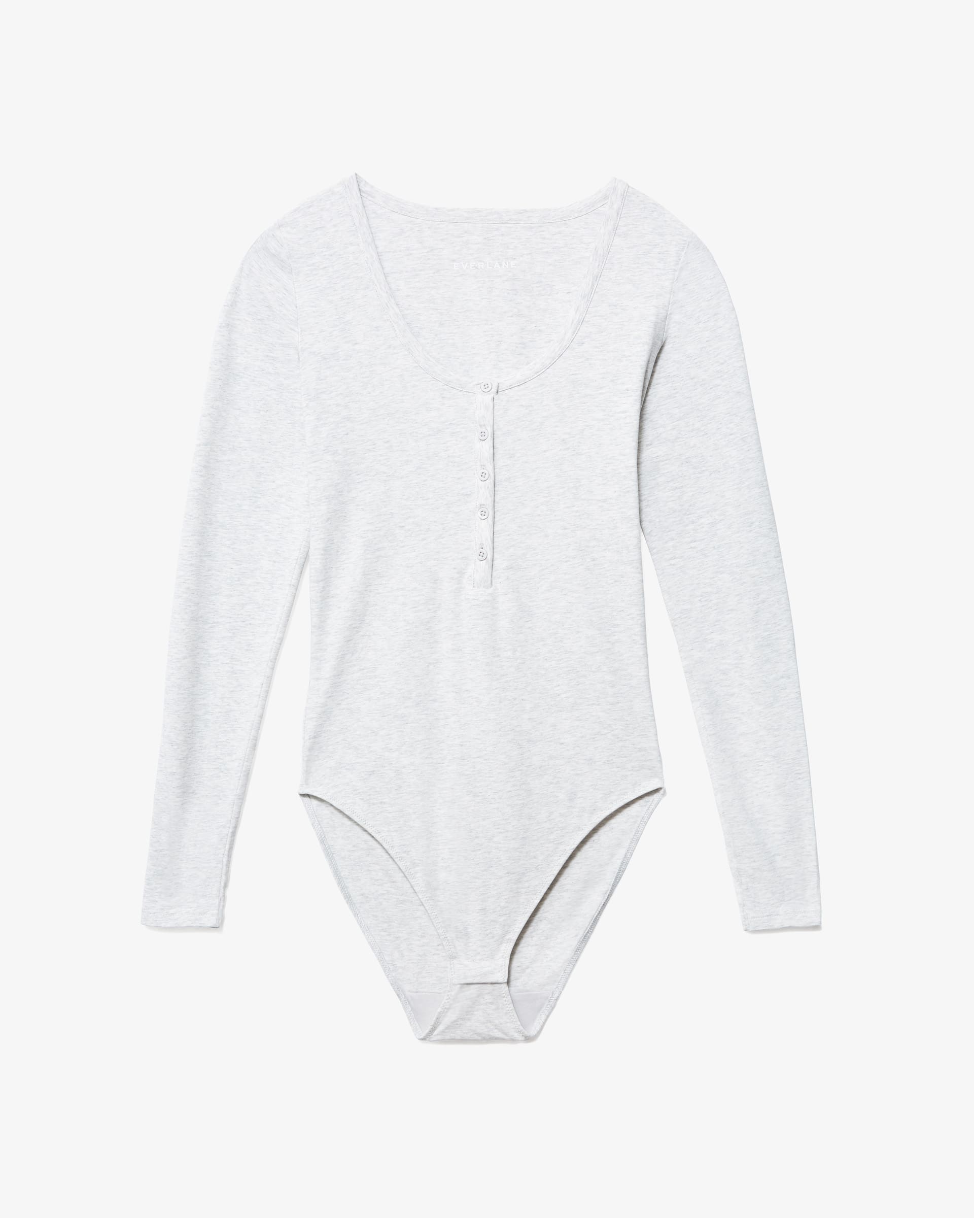 The Henley Bodysuit Light Heather Grey Everlane