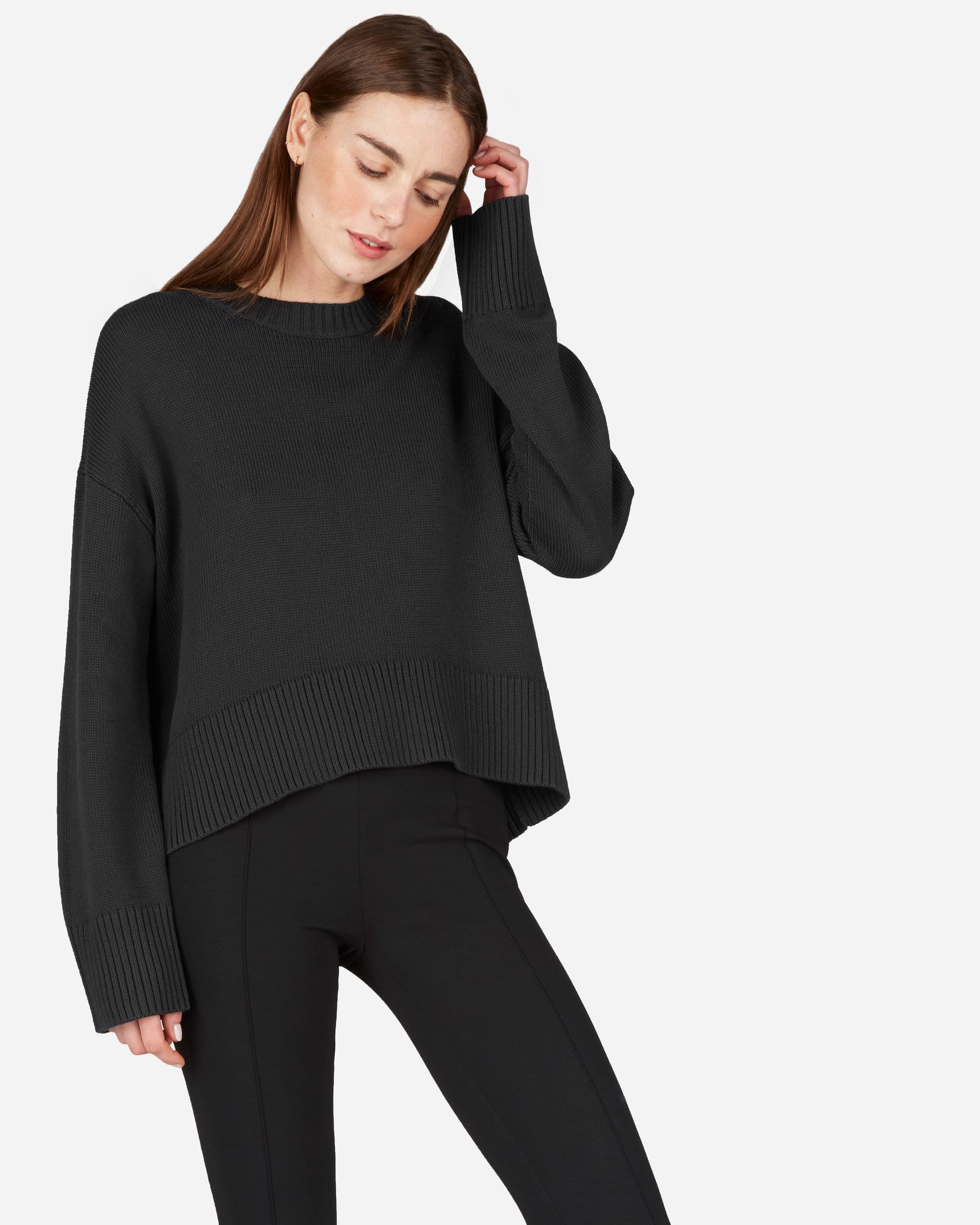The Soft Cotton Square Crew Washed Black – Everlane
