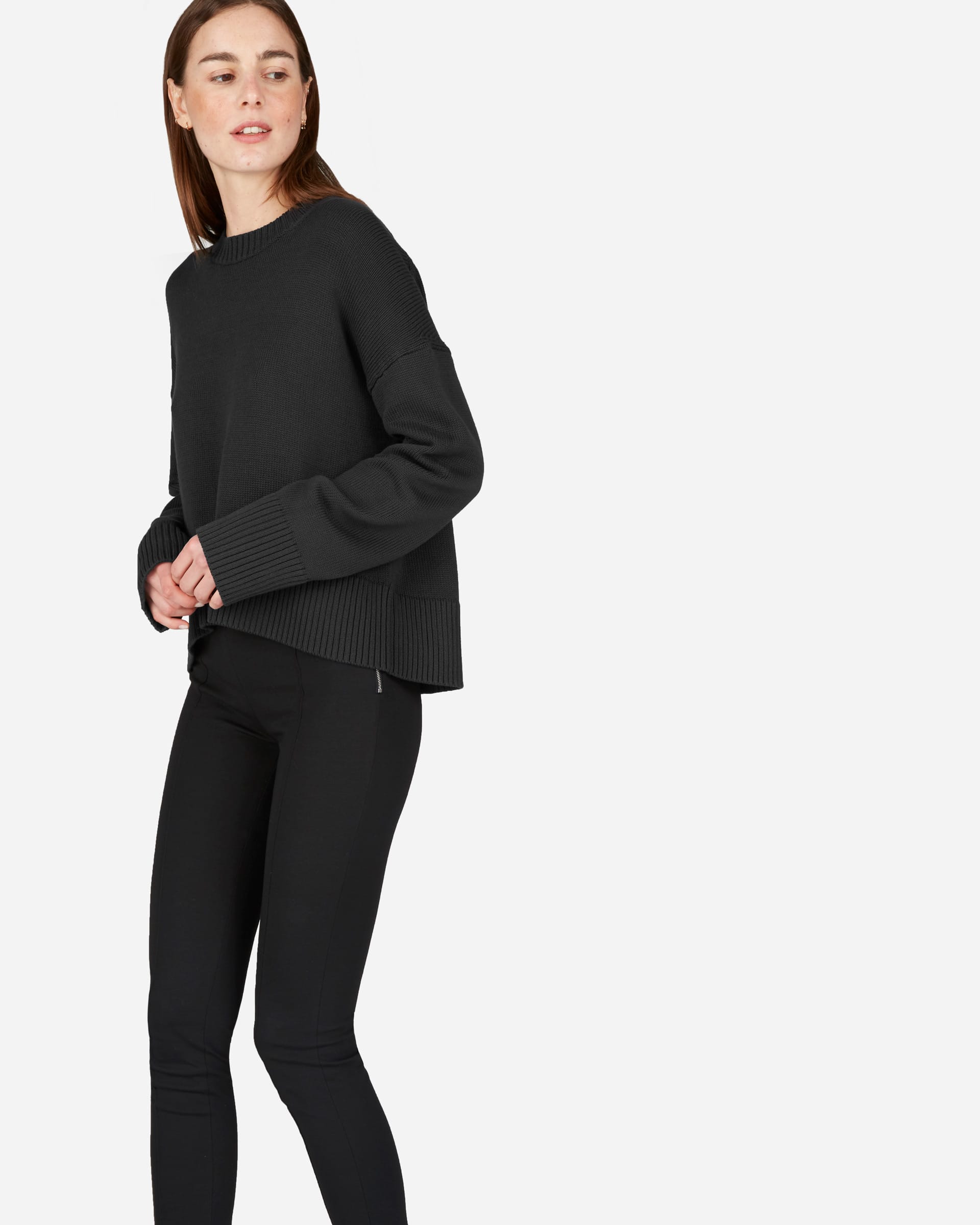 The Soft Cotton Square Crew Washed Black – Everlane