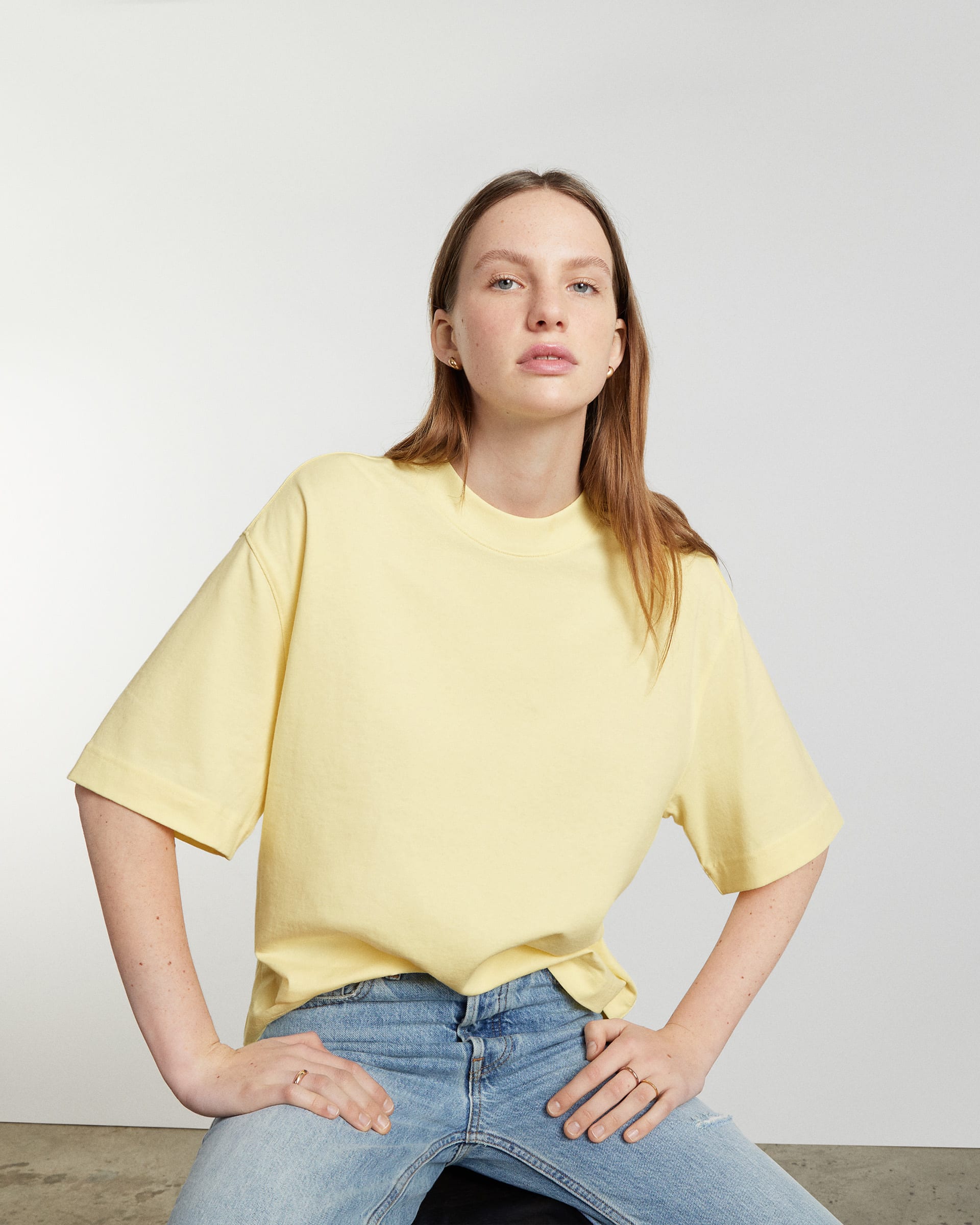 The Premium Weight Relaxed Tee Pastel Yellow – Everlane