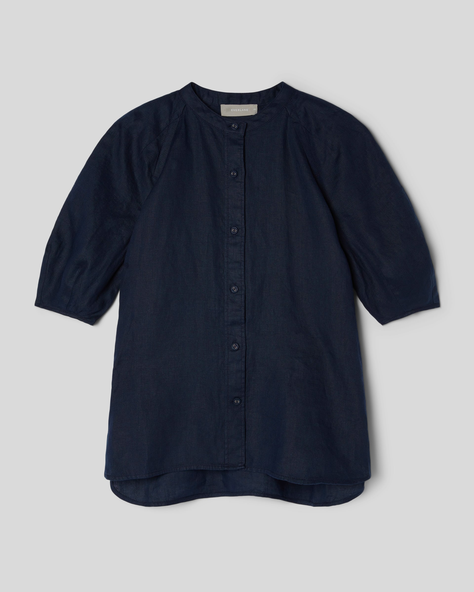The Linen Puff Sleeve Shirt Navy – Everlane