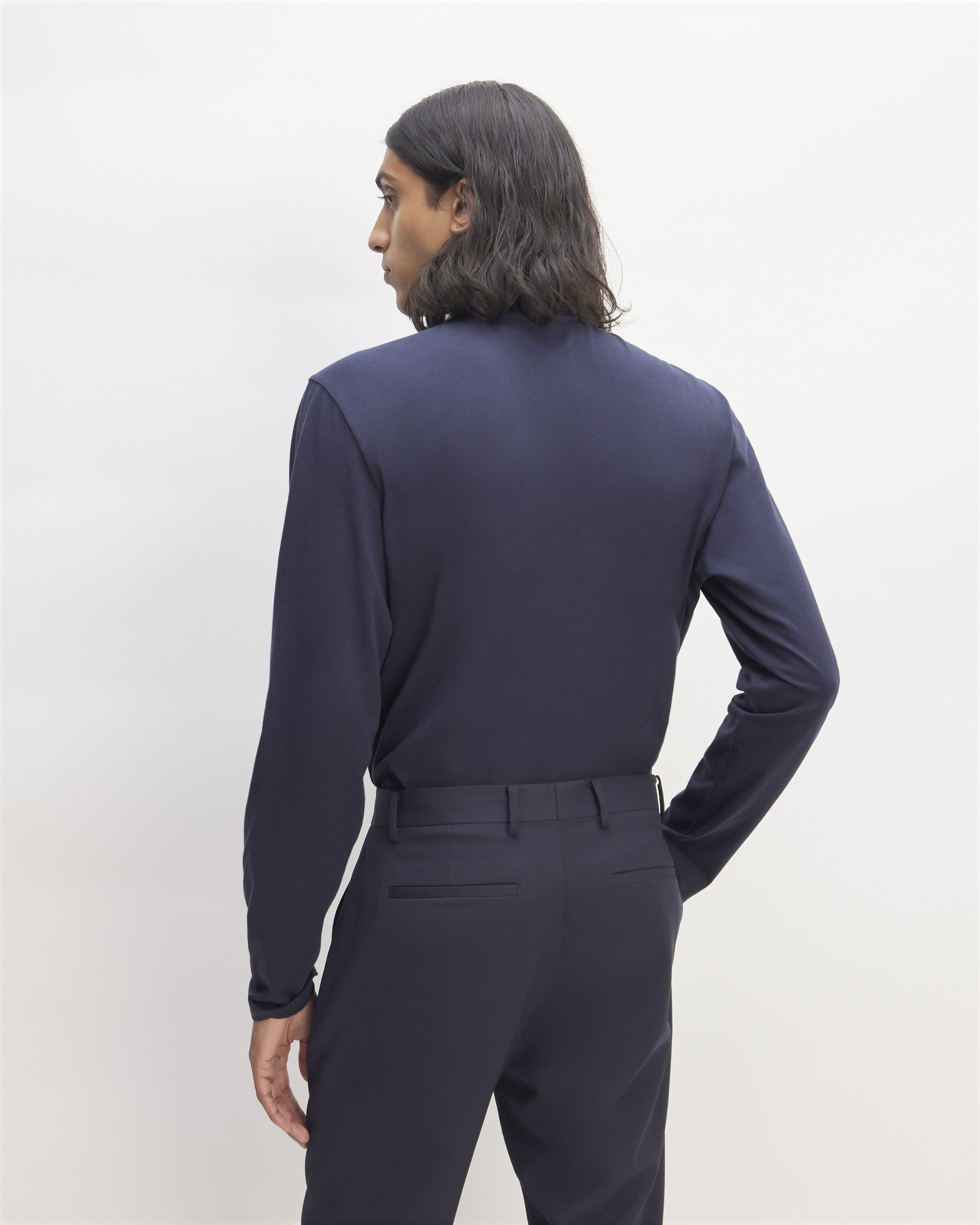 Mens Organic Cotton Turtleneck Sweater Navy main image 0
