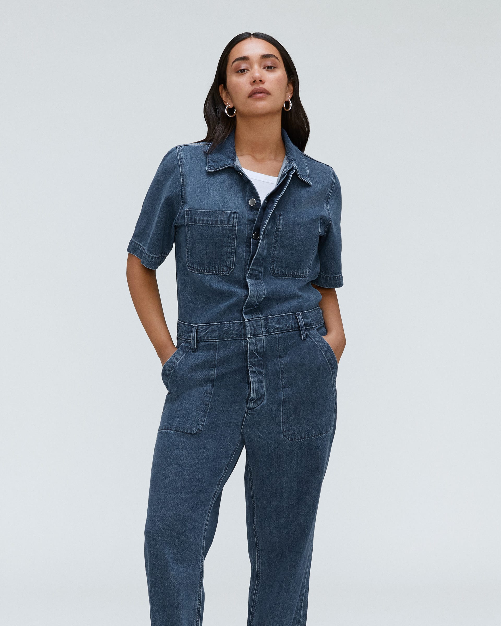 The Supersoft Jean Coverall Work Blue – Everlane
