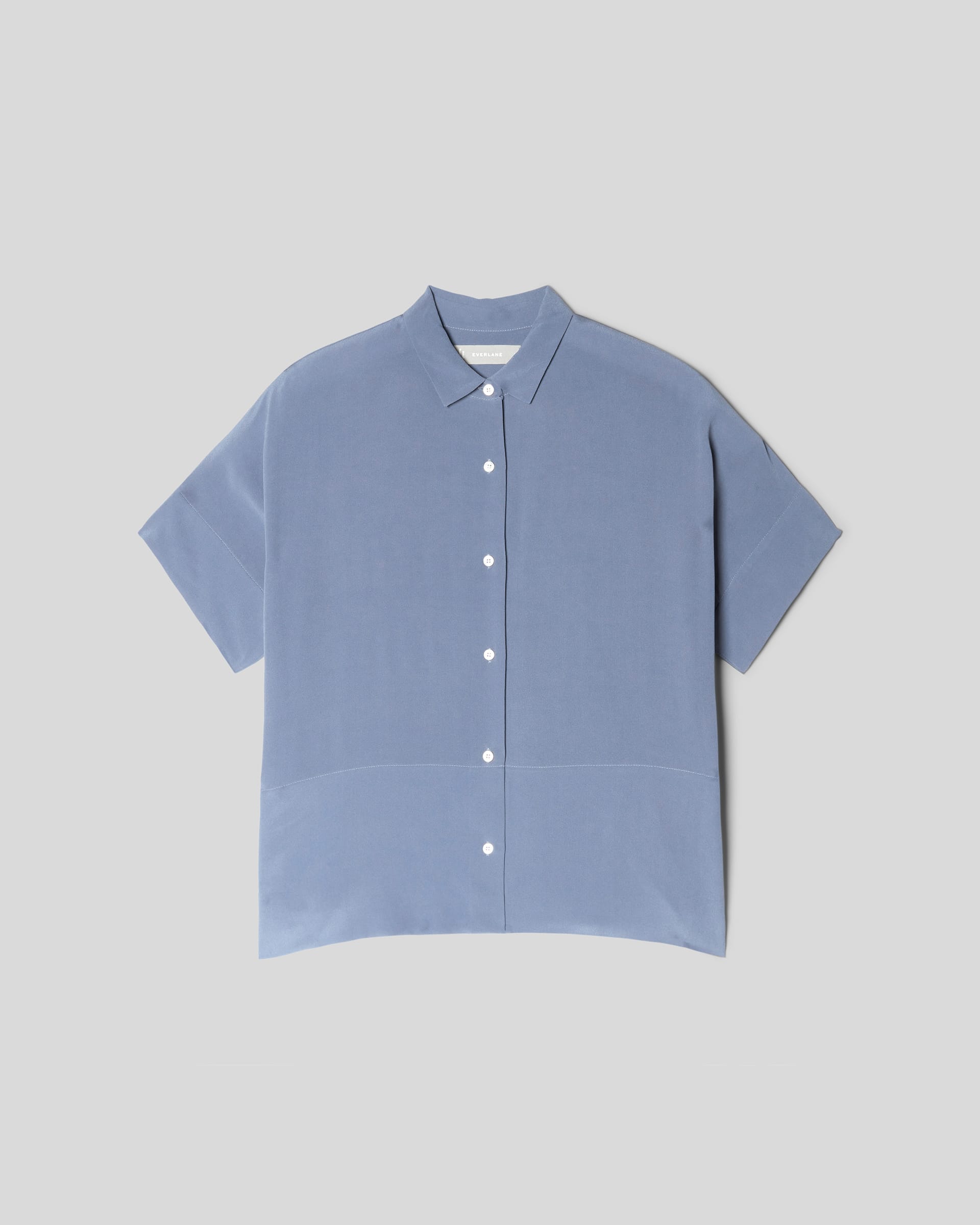 The Clean Silk Short-Sleeve Square Shirt French Blue – Everlane