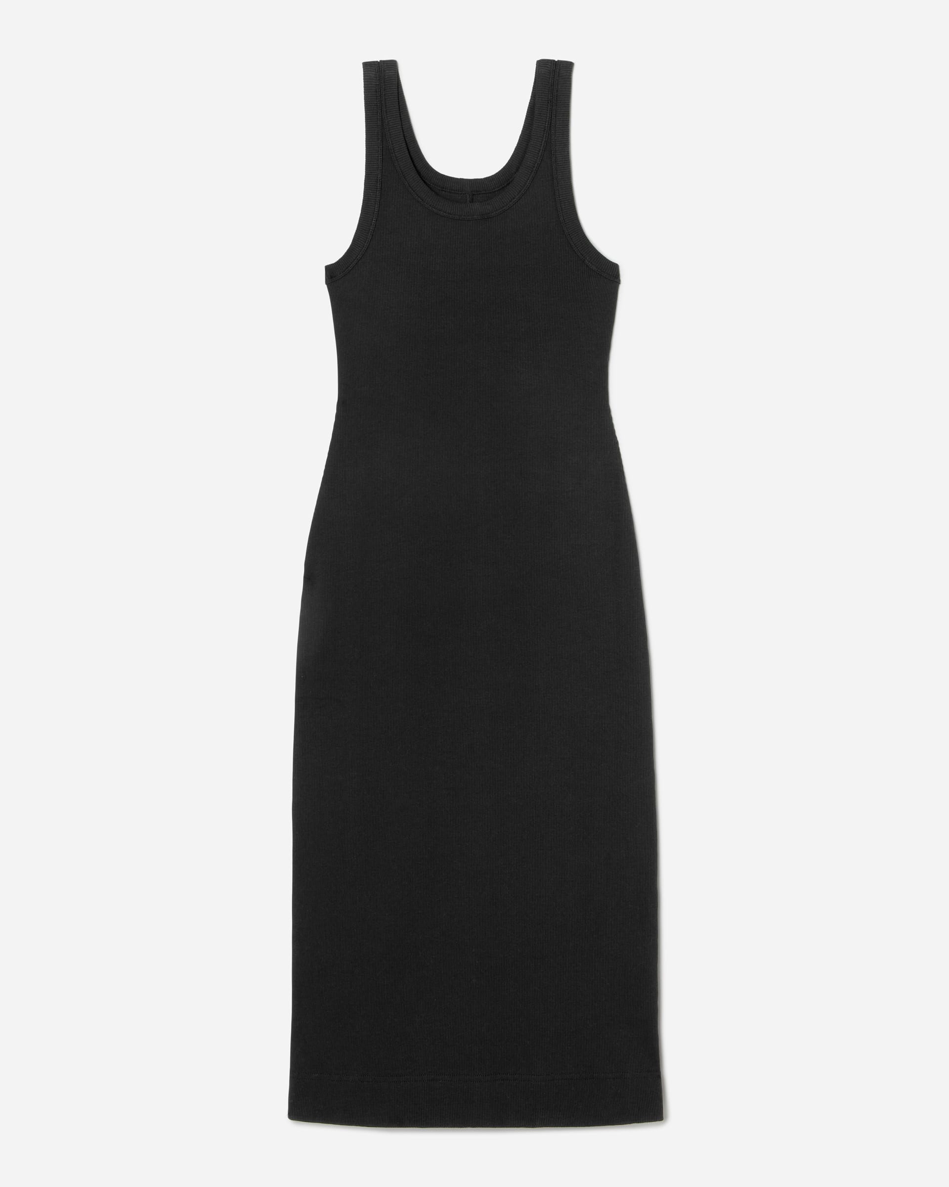 Ribbed Tank Dress With Leather Belt