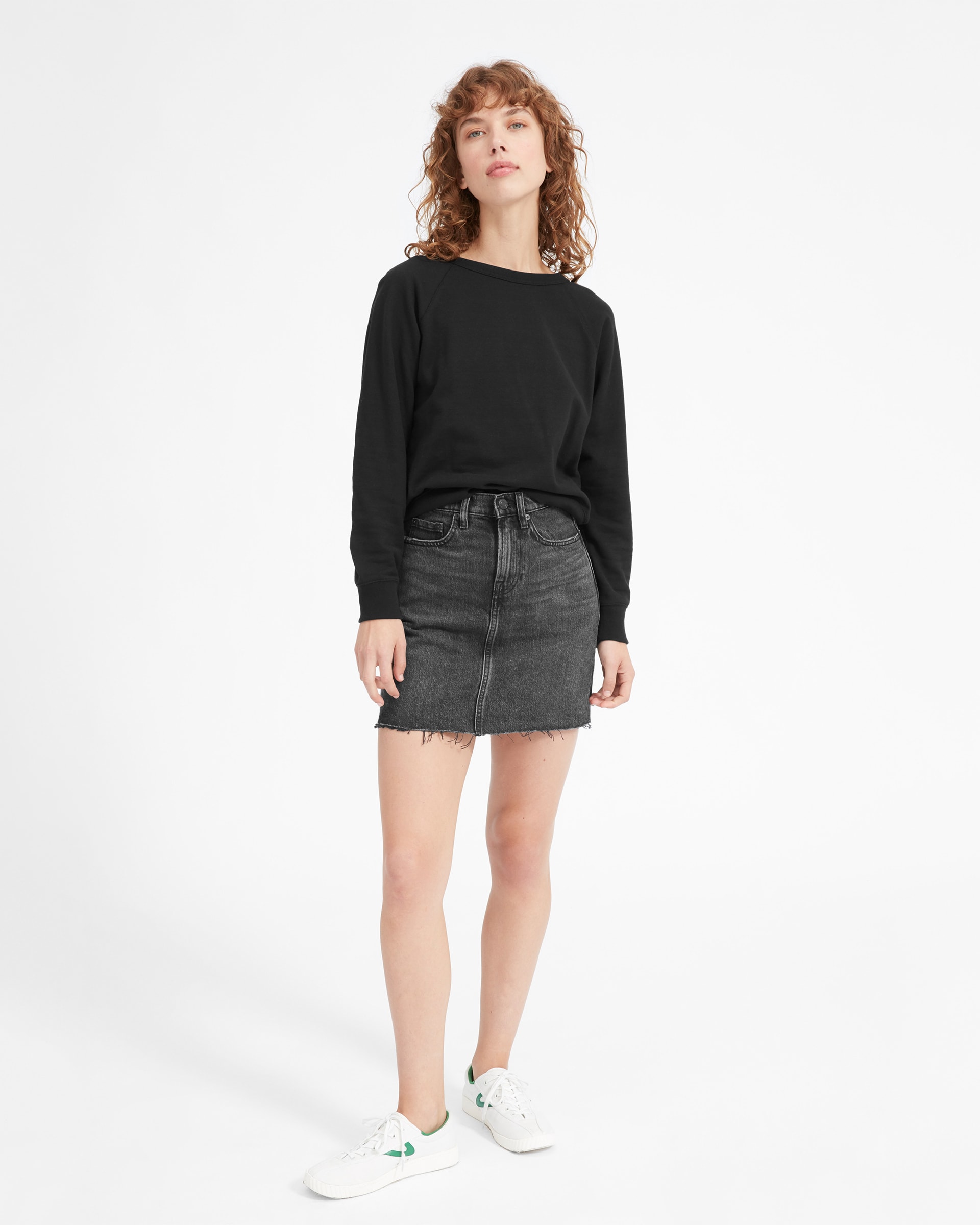 The Denim Skirt Washed Black (Raw Hem) Everlane