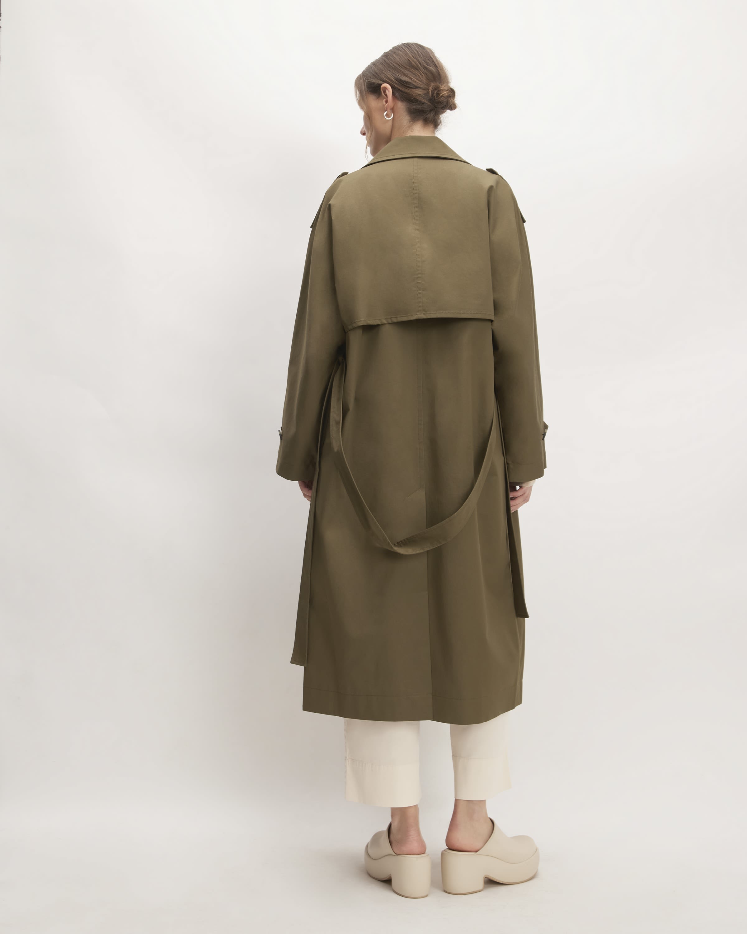 The Cotton Long Trench Coat Beech Everlane