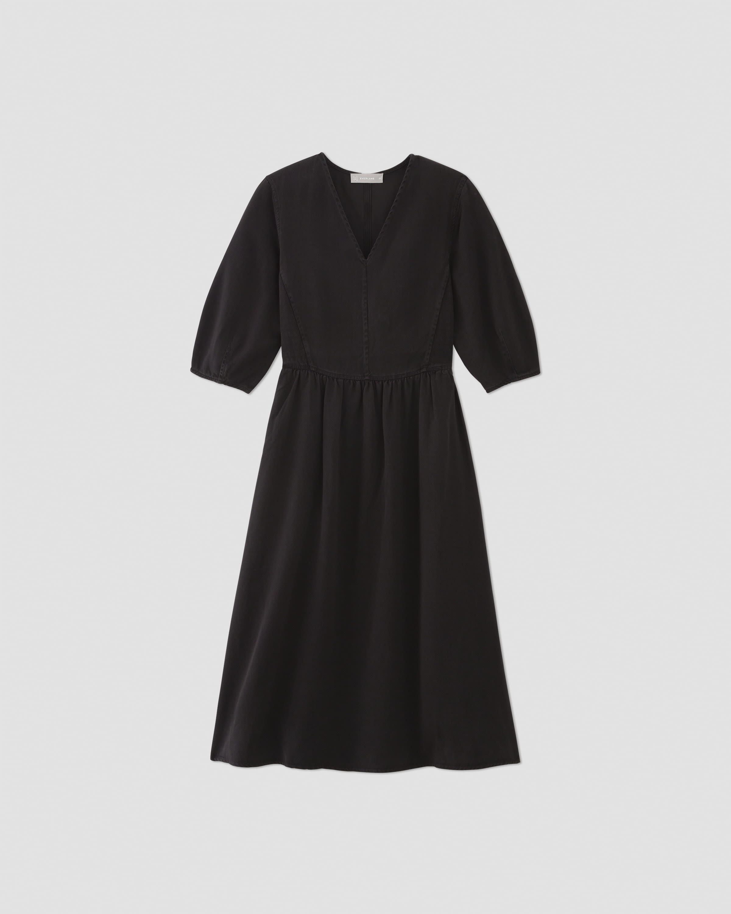 The TENCEL™ Puff-Sleeve Dress Black – Everlane