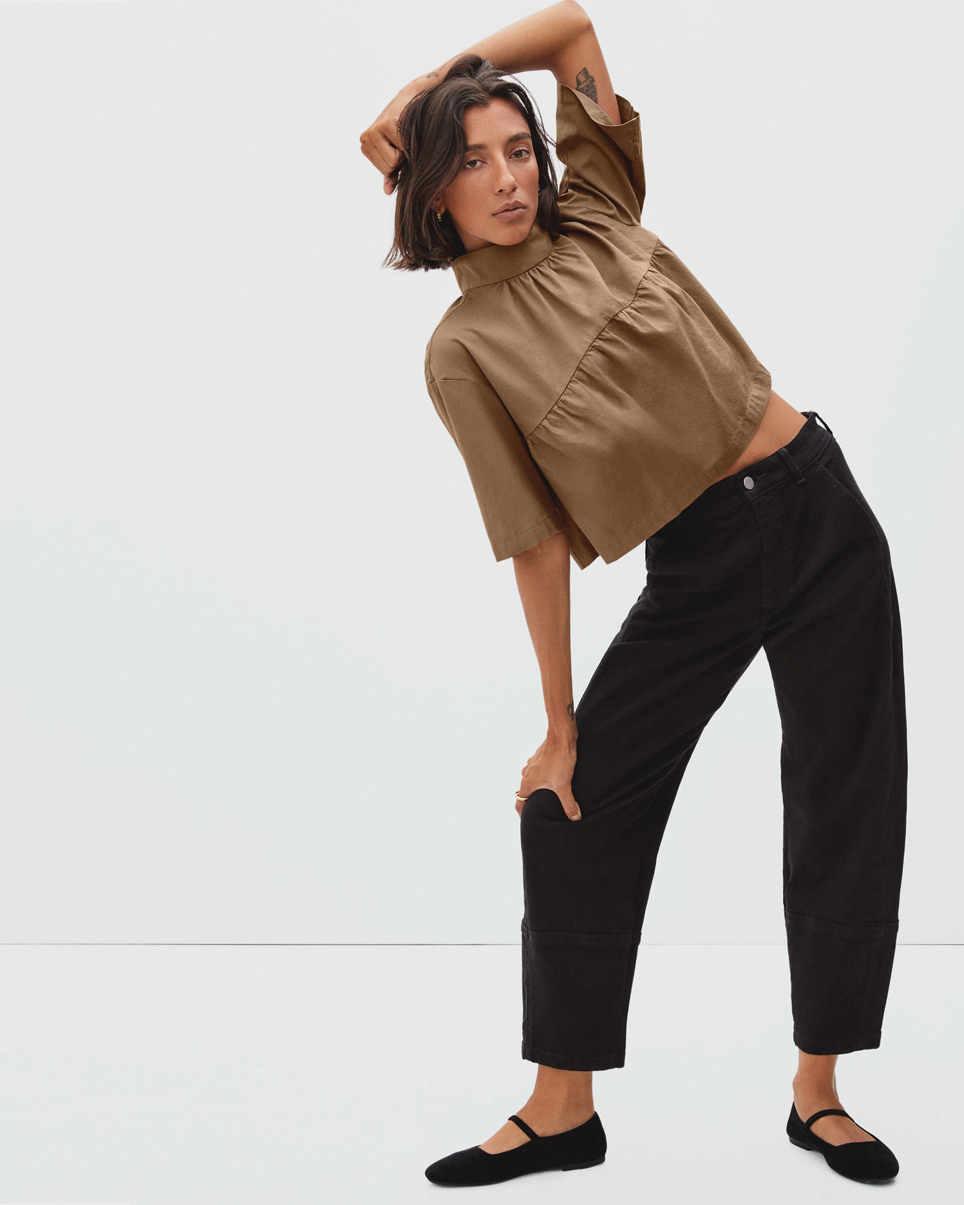 The Tiered Mockneck Top Toasted Coconut – Everlane
