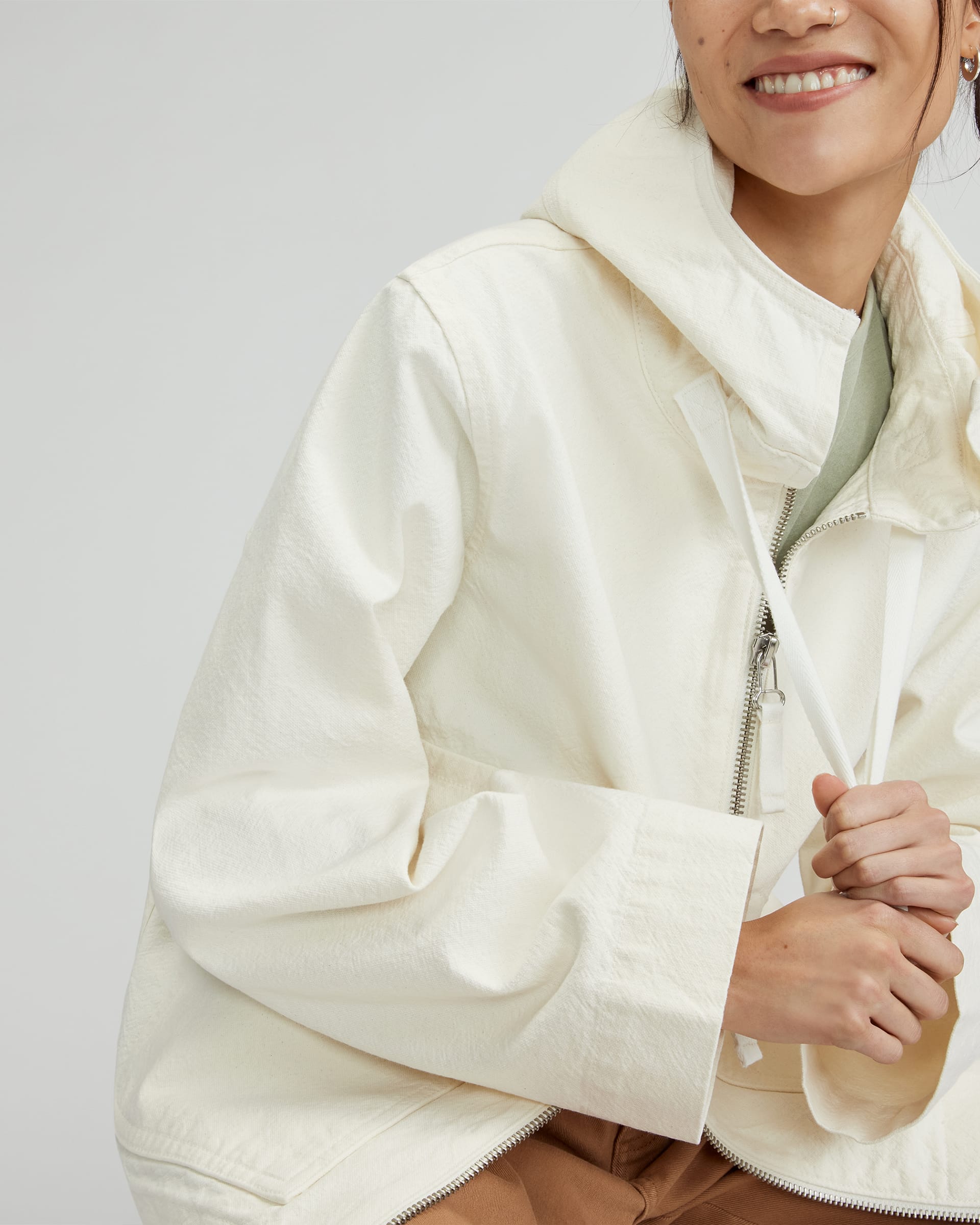 The Canvas Organic Cotton Anorak Bone Everlane