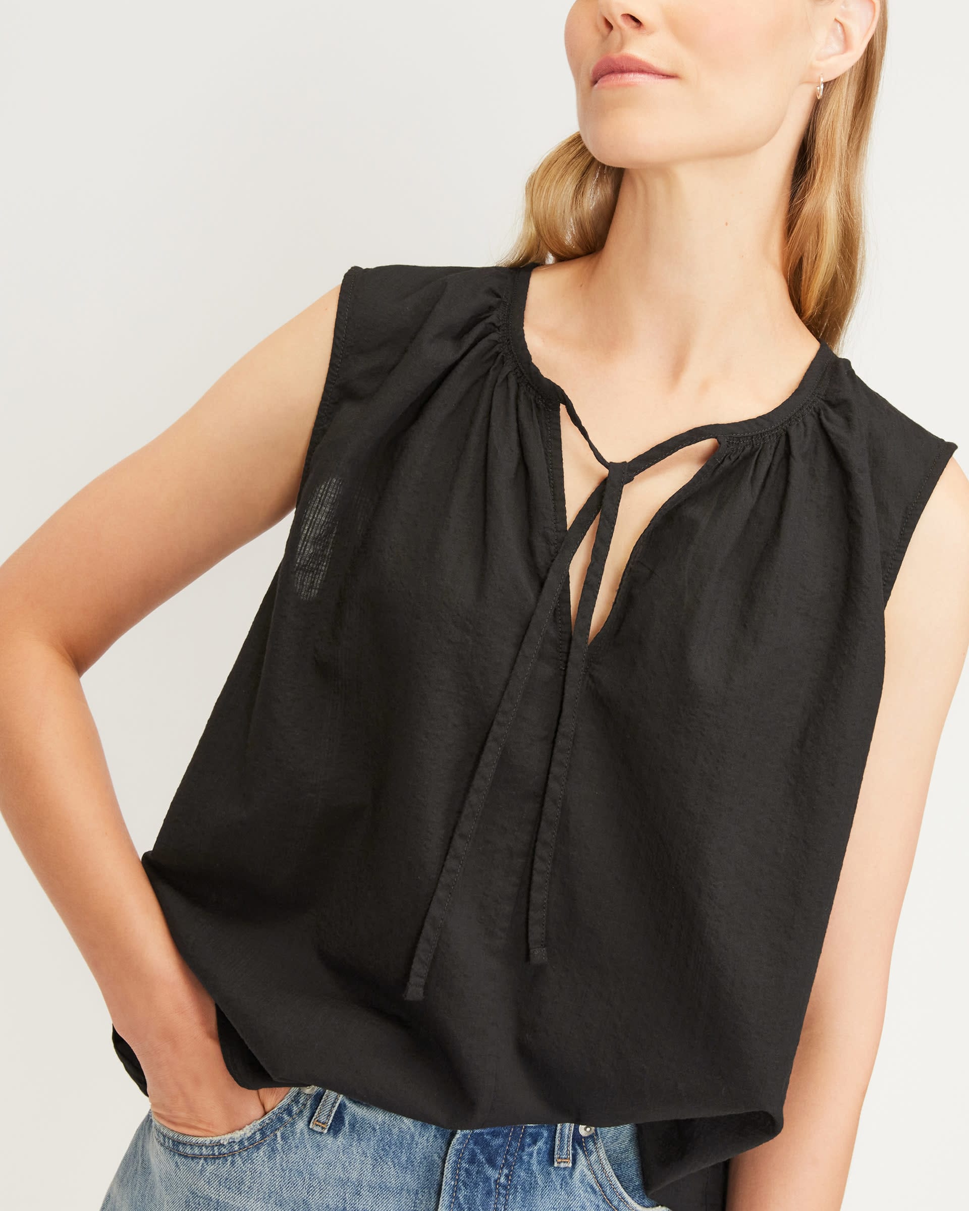 Lavanna Pleated Tie-Front Top
