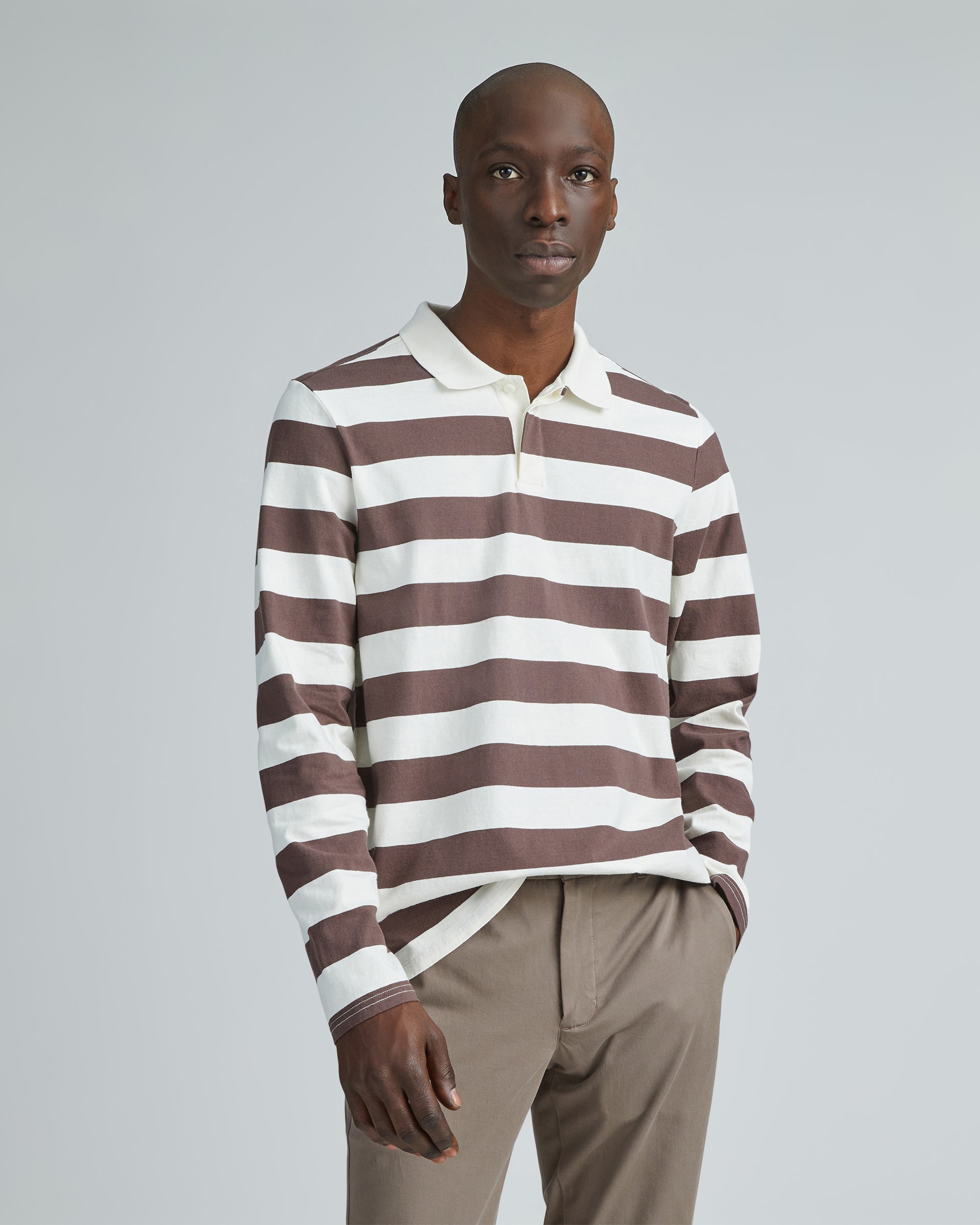 The Premium-Weight Rugby Shirt Chocolate Brown / Canvas Tan – Everlane