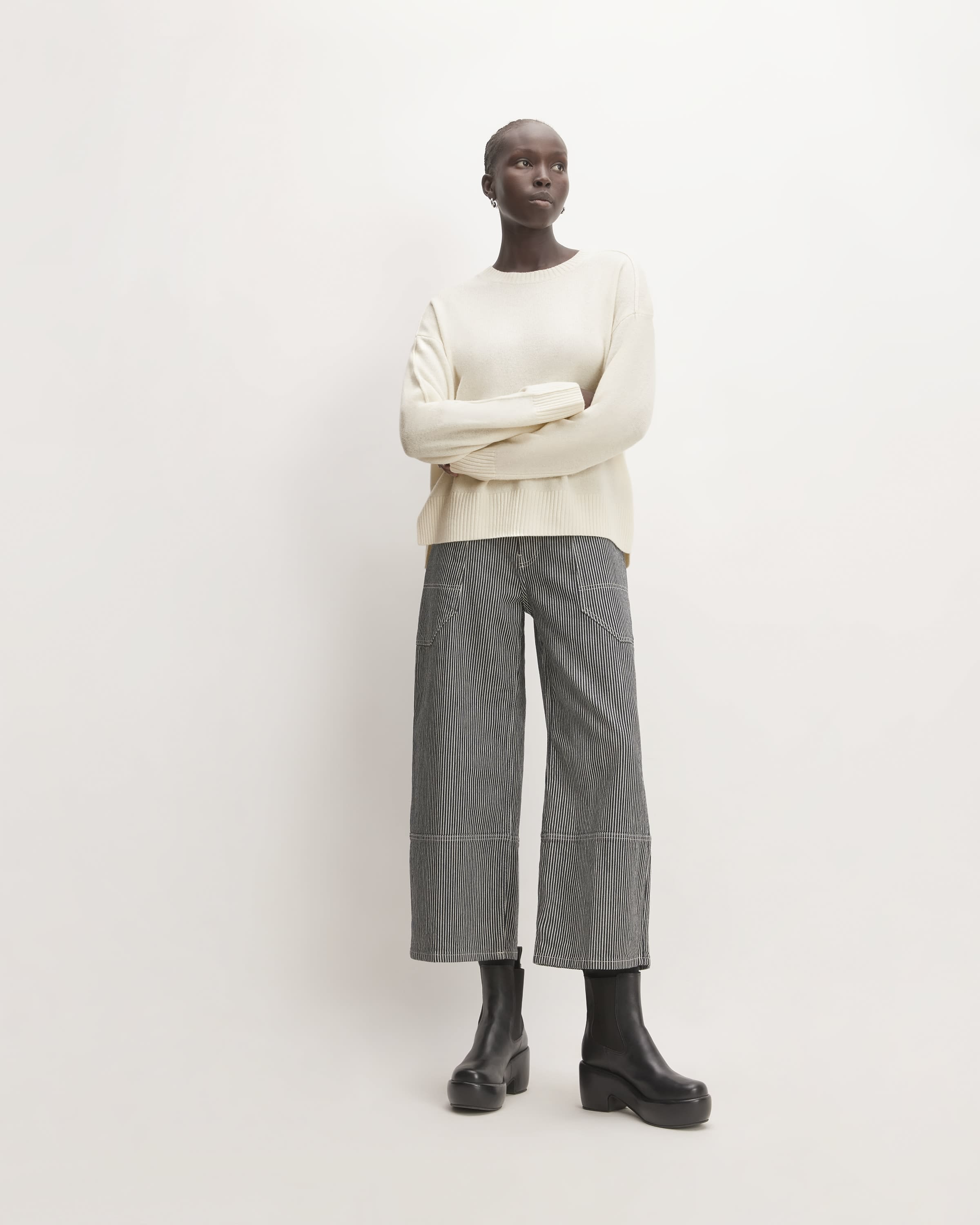 The Good Merino Wool Crewneck Sweater Bone Everlane