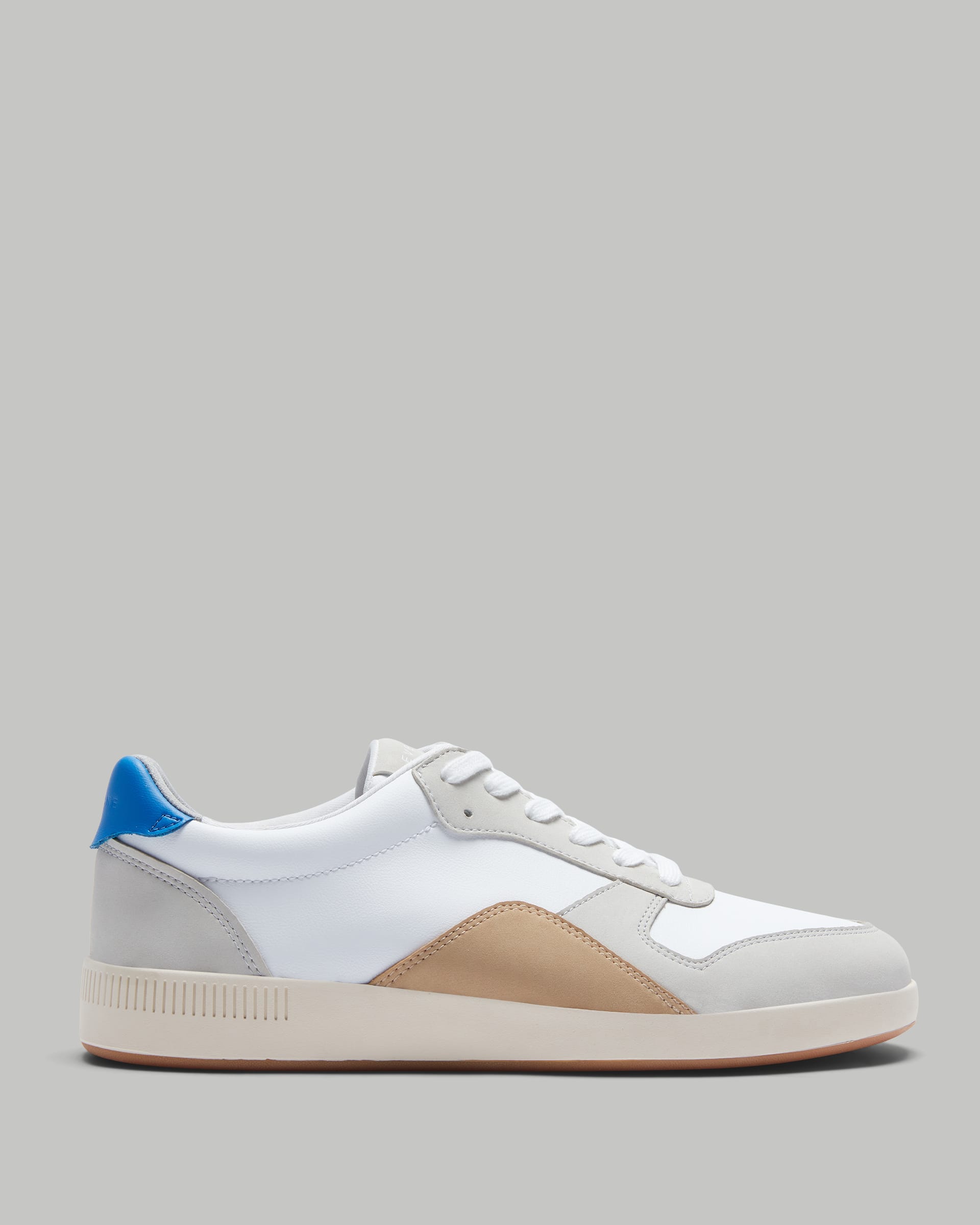 The ReLeather® Court Sneaker White / Smoke Grey / Strong Blue Everlane