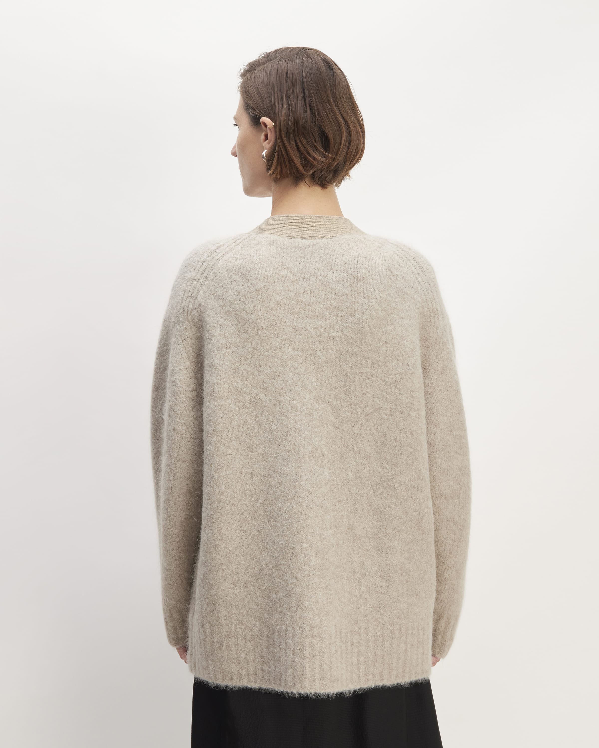 The SuperFuzz Alpaca Cardigan Light Oat Everlane