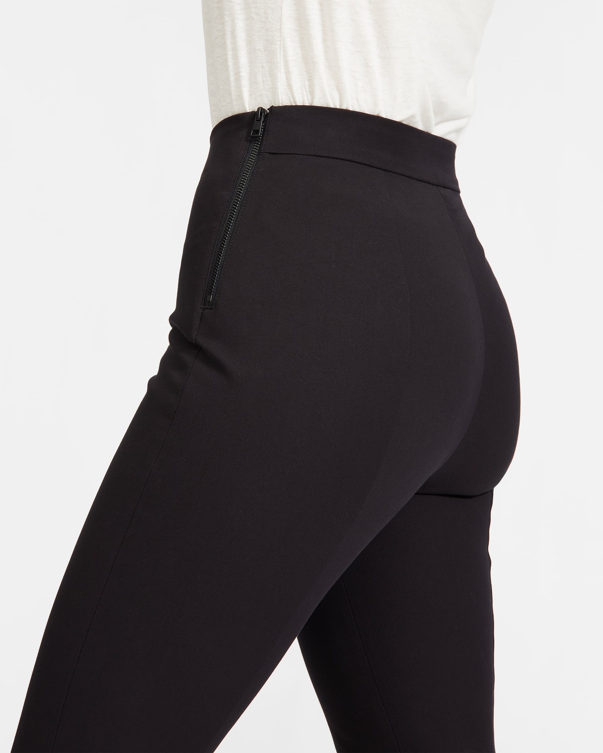 The Curvy SideZip Stretch Cotton Pant Black Everlane