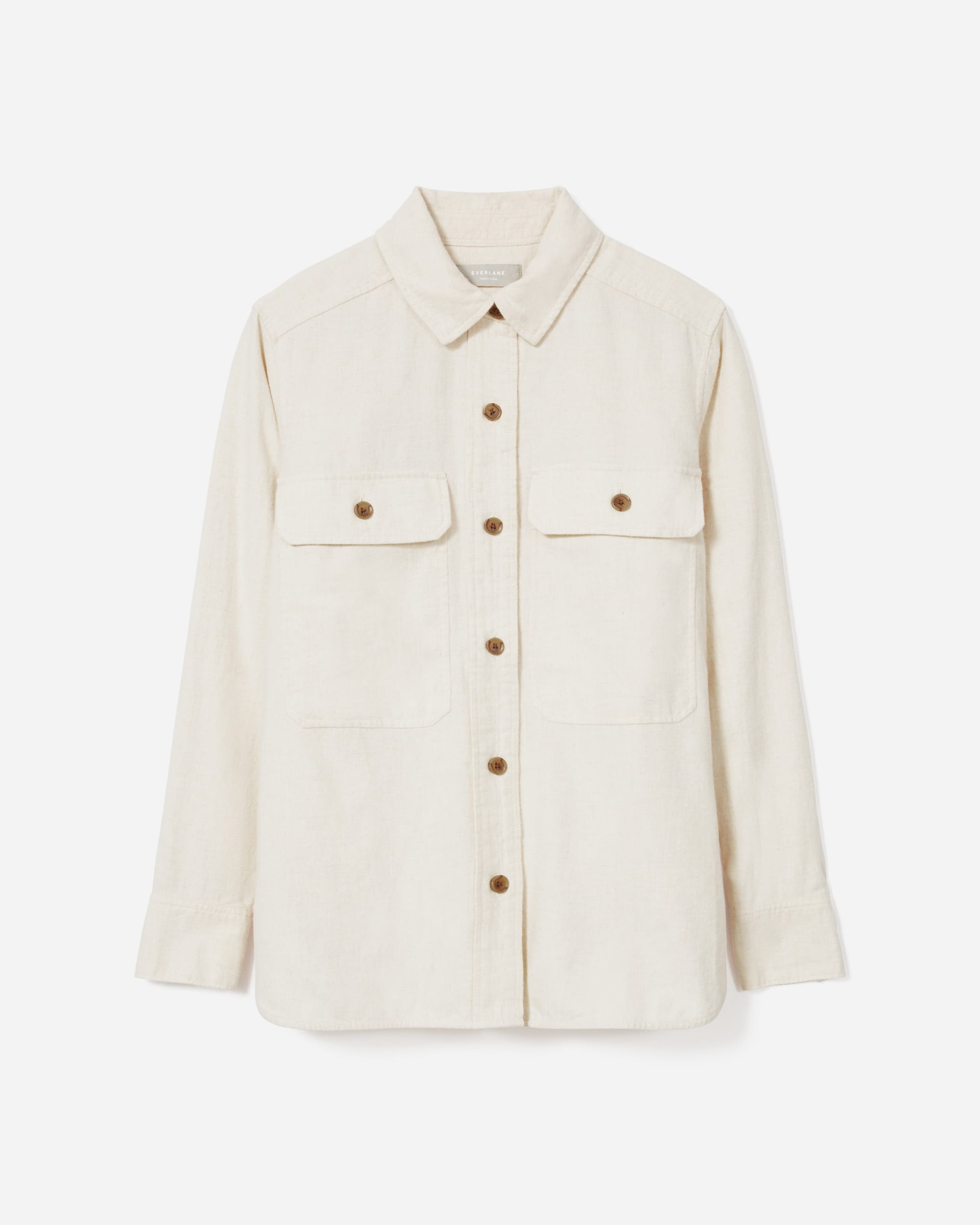 The Classic Cotton Flannel Shirt Heathered Parchment – Everlane