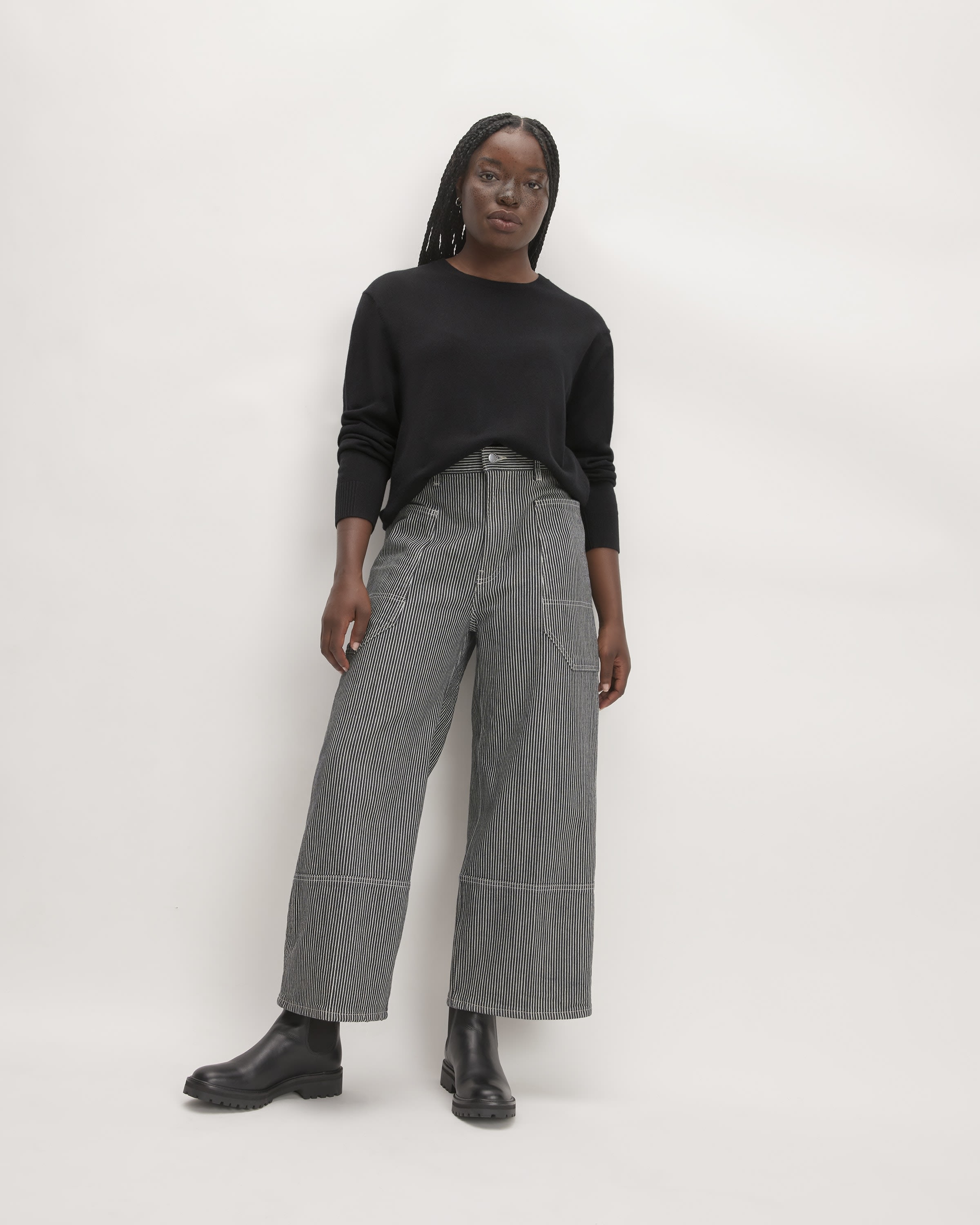 Velare Crewneck 100% Cashmere Sweater Black