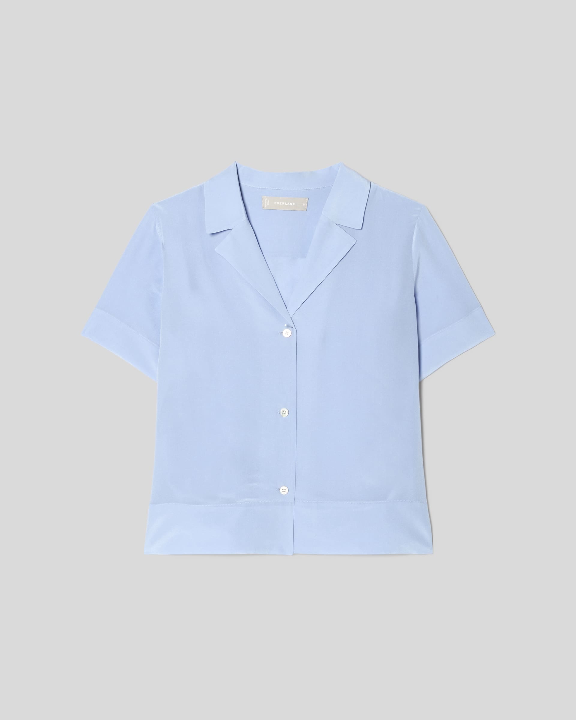 The Clean Silk Short-Sleeve Notch Shirt Periwinkle – Everlane