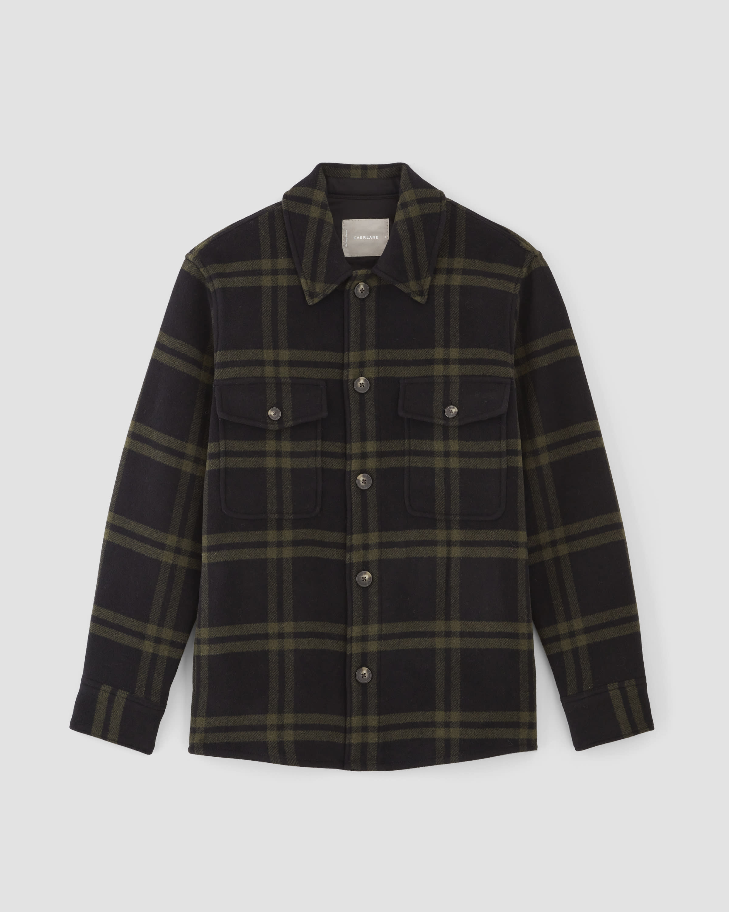 The ReWool® Oversized Shirt Jacket Black / Olive – Everlane