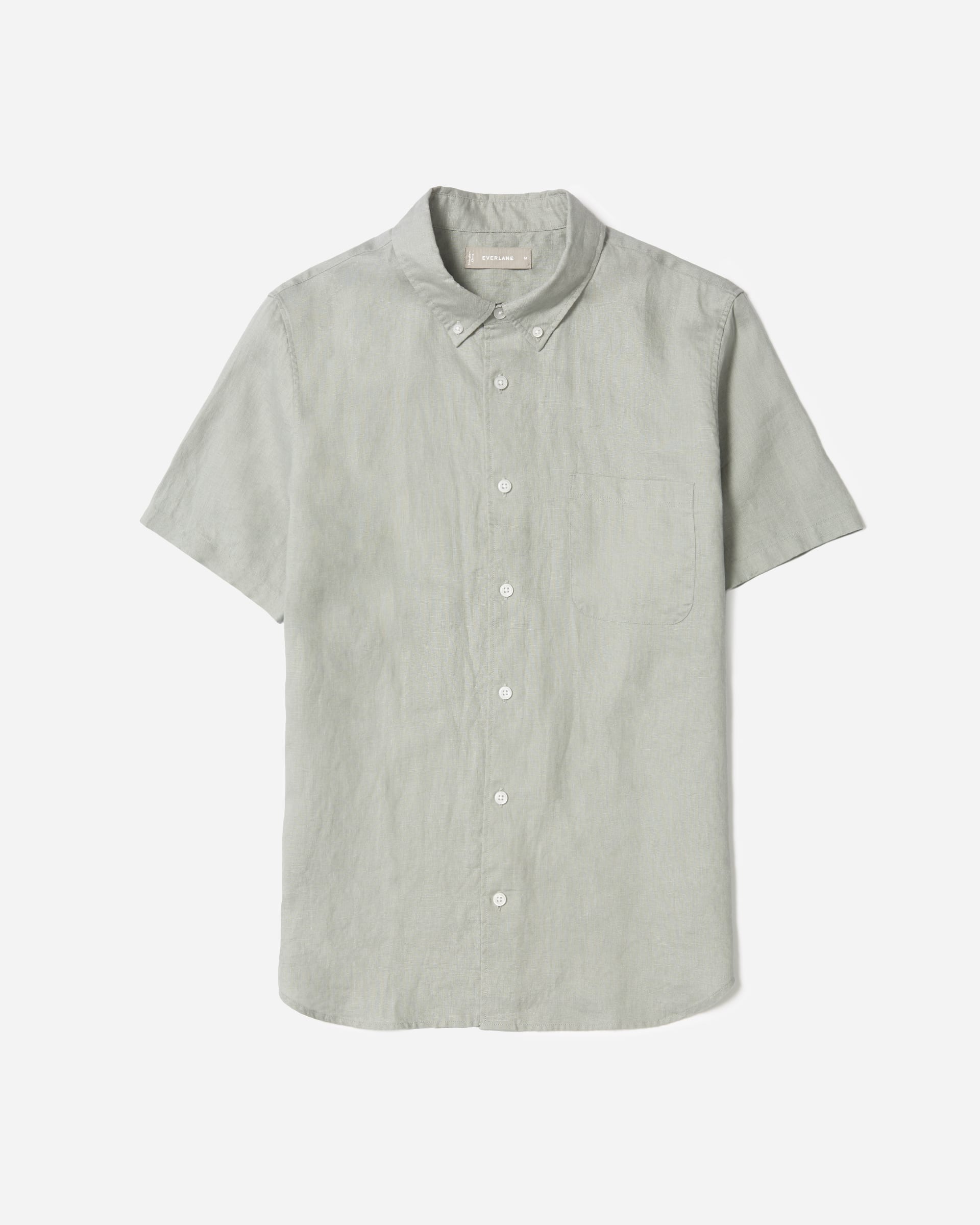 The Linen Short-Sleeve Standard Fit Shirt Light Sage – Everlane